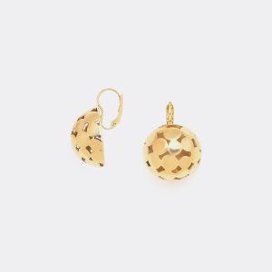 French Hook Half Dome Earrings GOLD