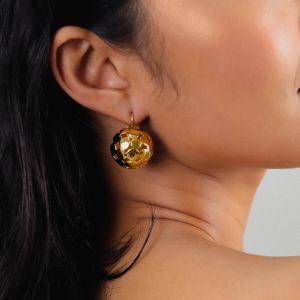 French Hook Half Dome Earrings GOLD