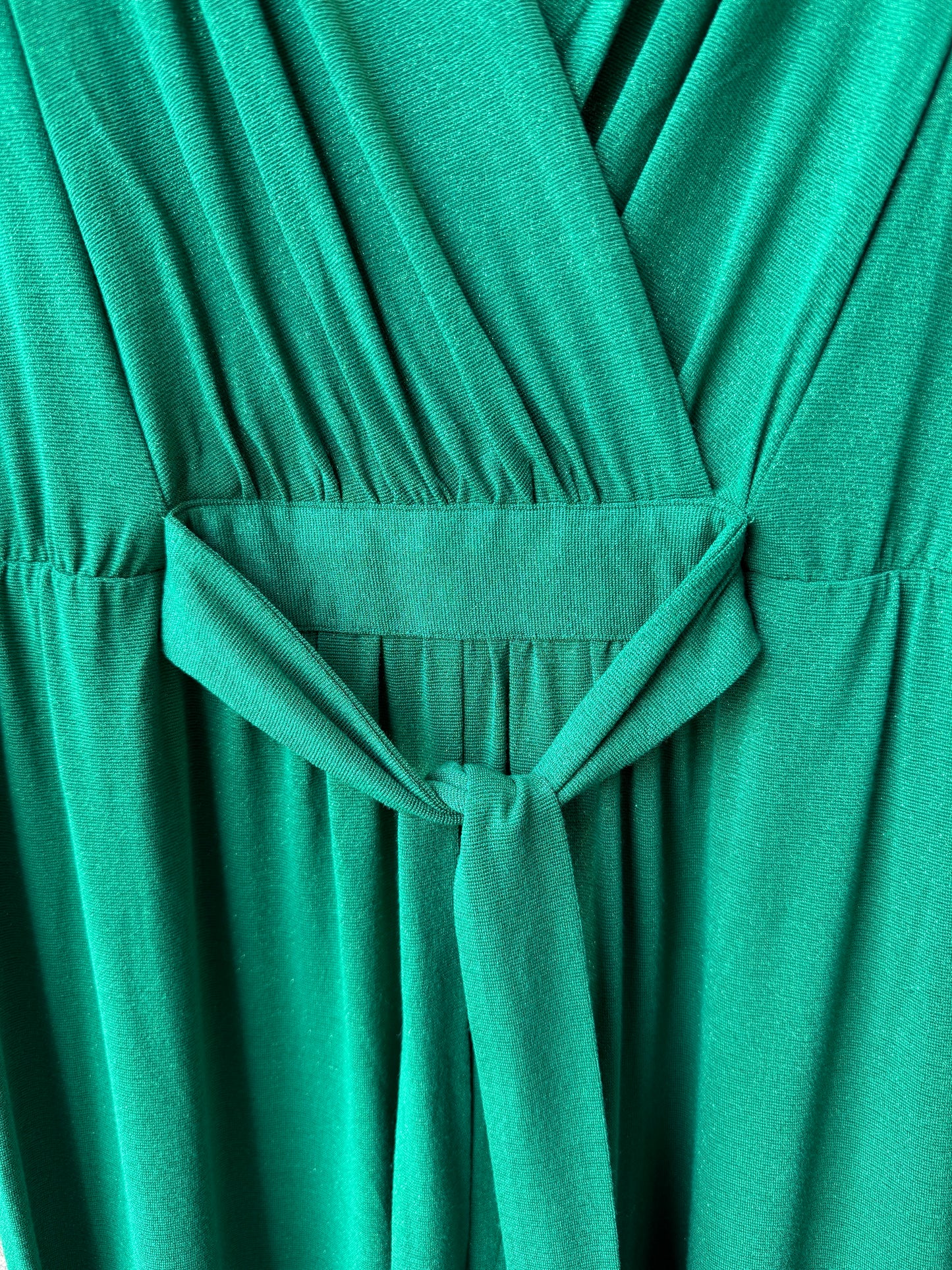 V neck Short Sleeve Wide Leg Jumpsuit- EMERALD GREEN