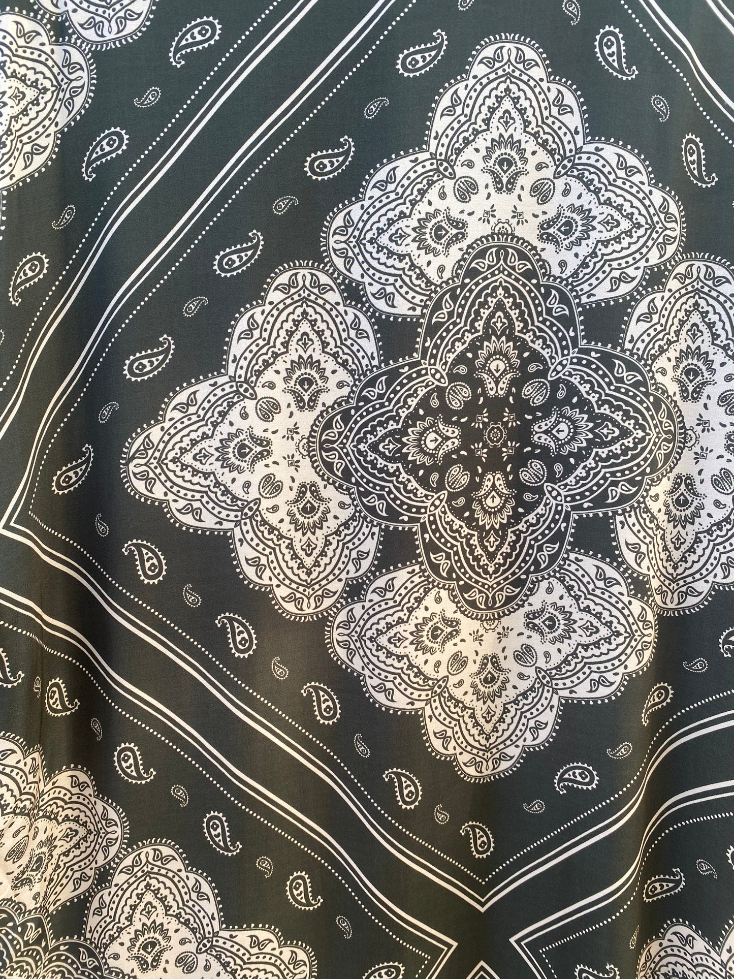 Bandana Print Duster - KHAKI GREEN