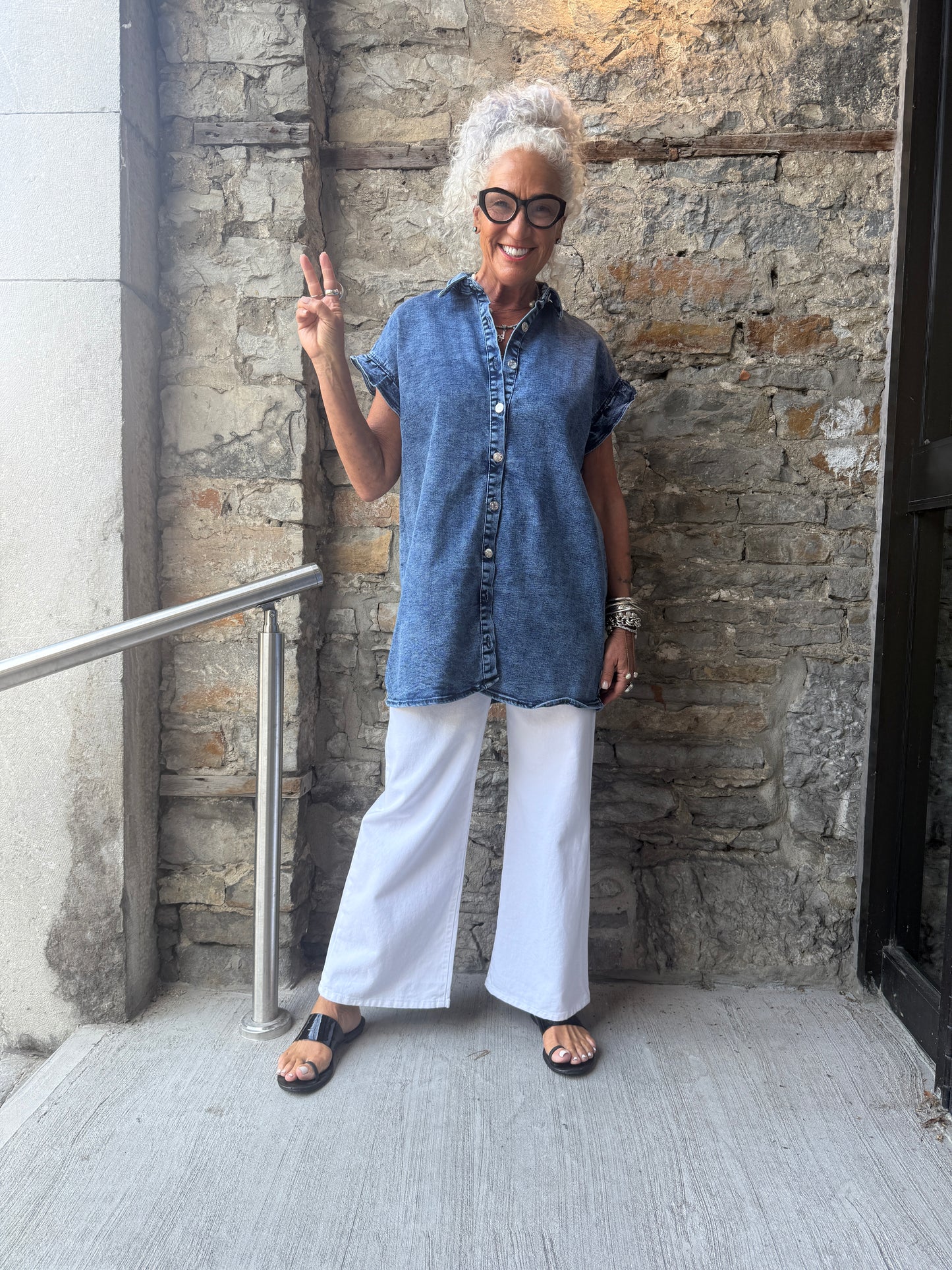 Stretch Denim Tunic Dress