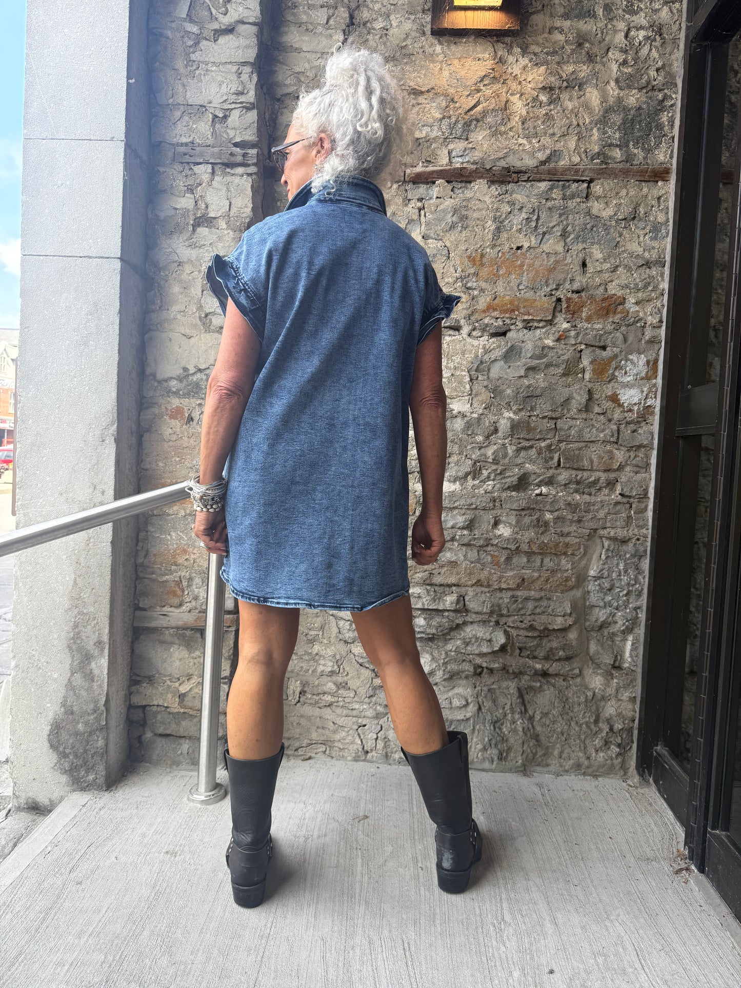 Stretch Denim Tunic Dress