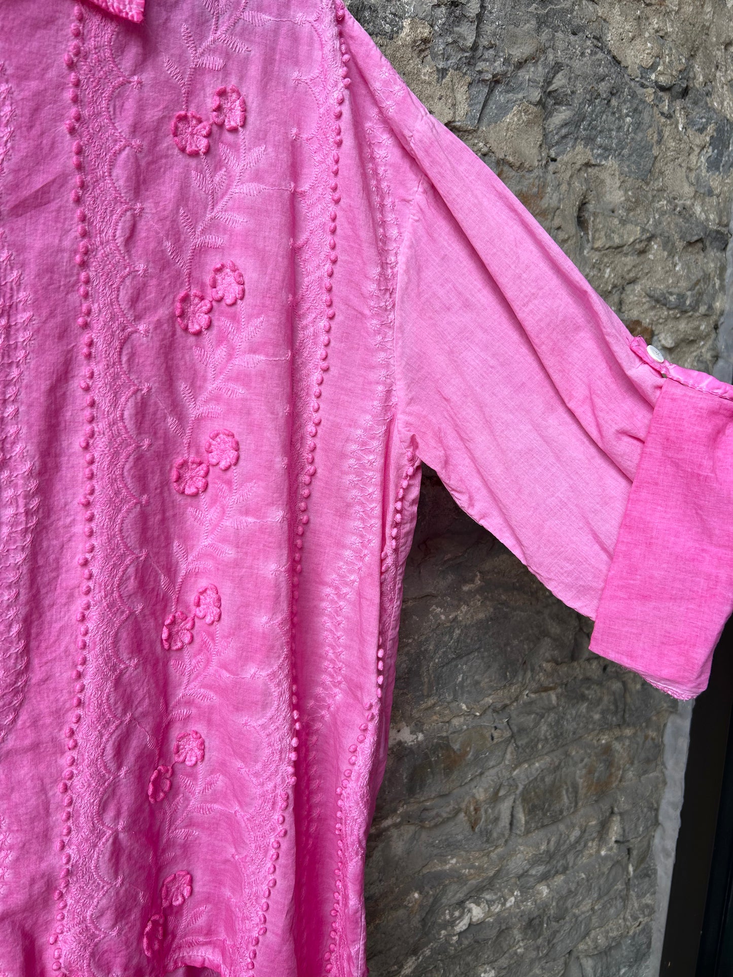 100% Cotton Oversized Pink Shirt