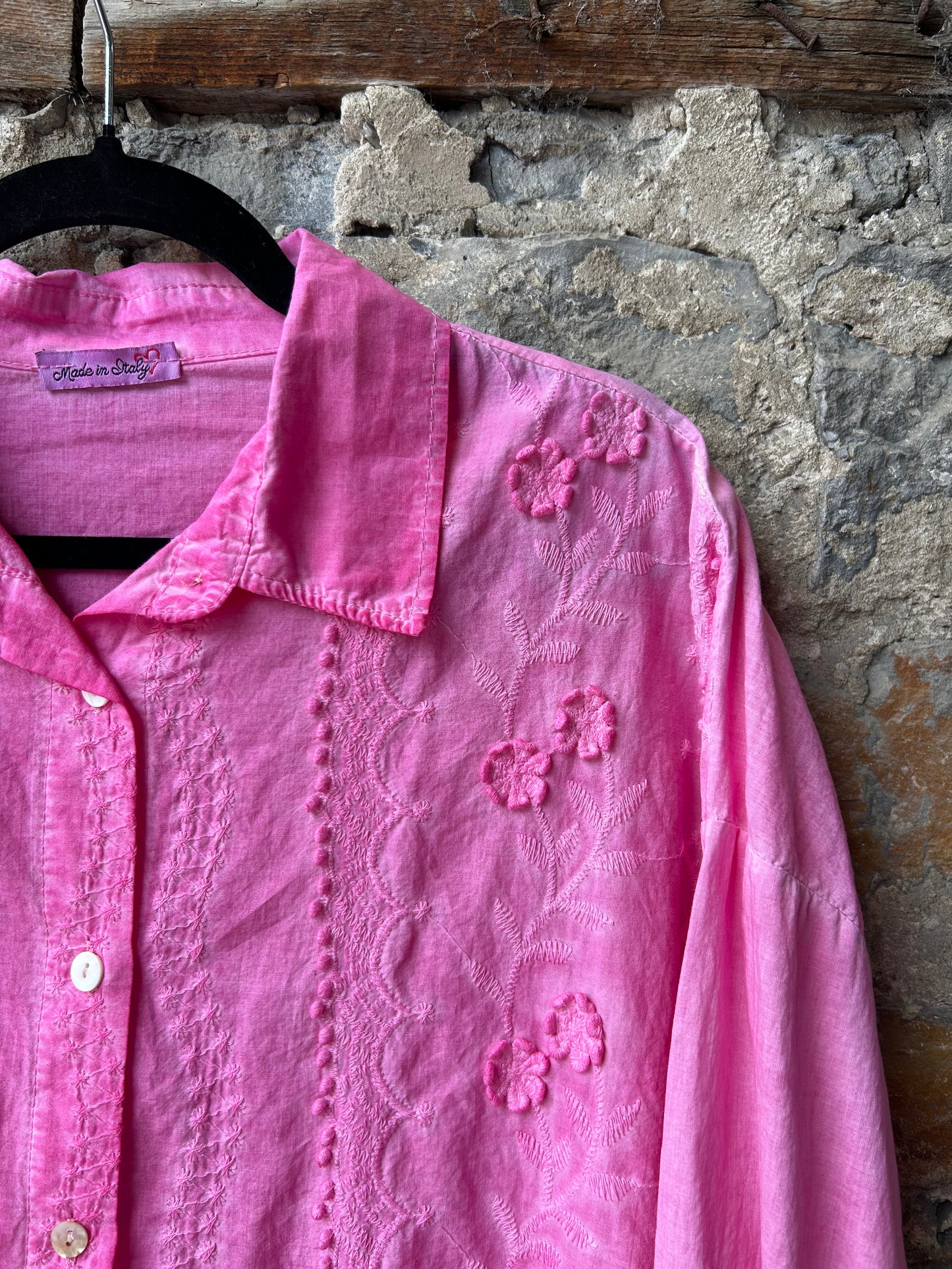 100% Cotton Oversized Pink Shirt
