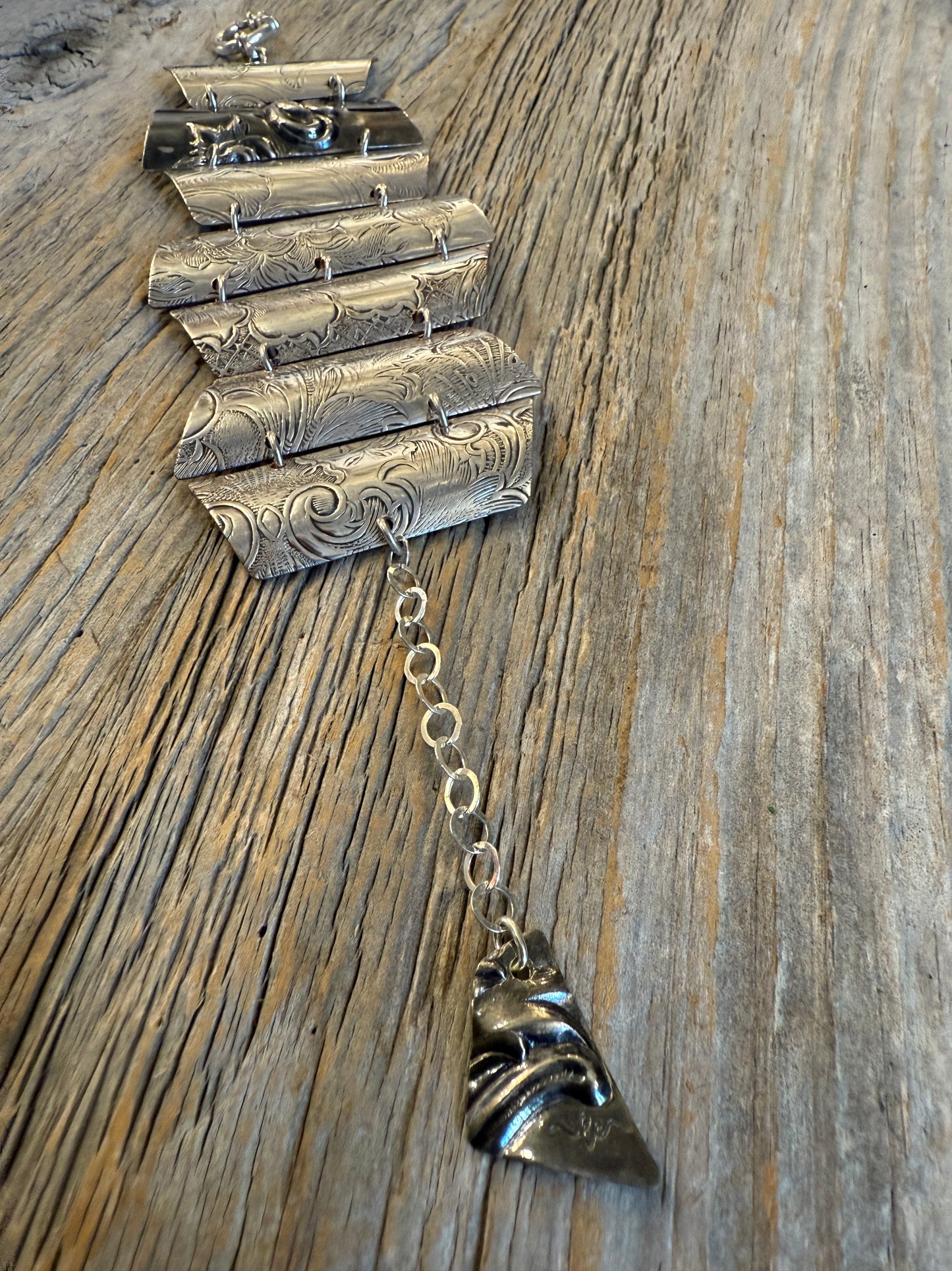 One of a kind Silver 7 piece Bracelet-tray and lid