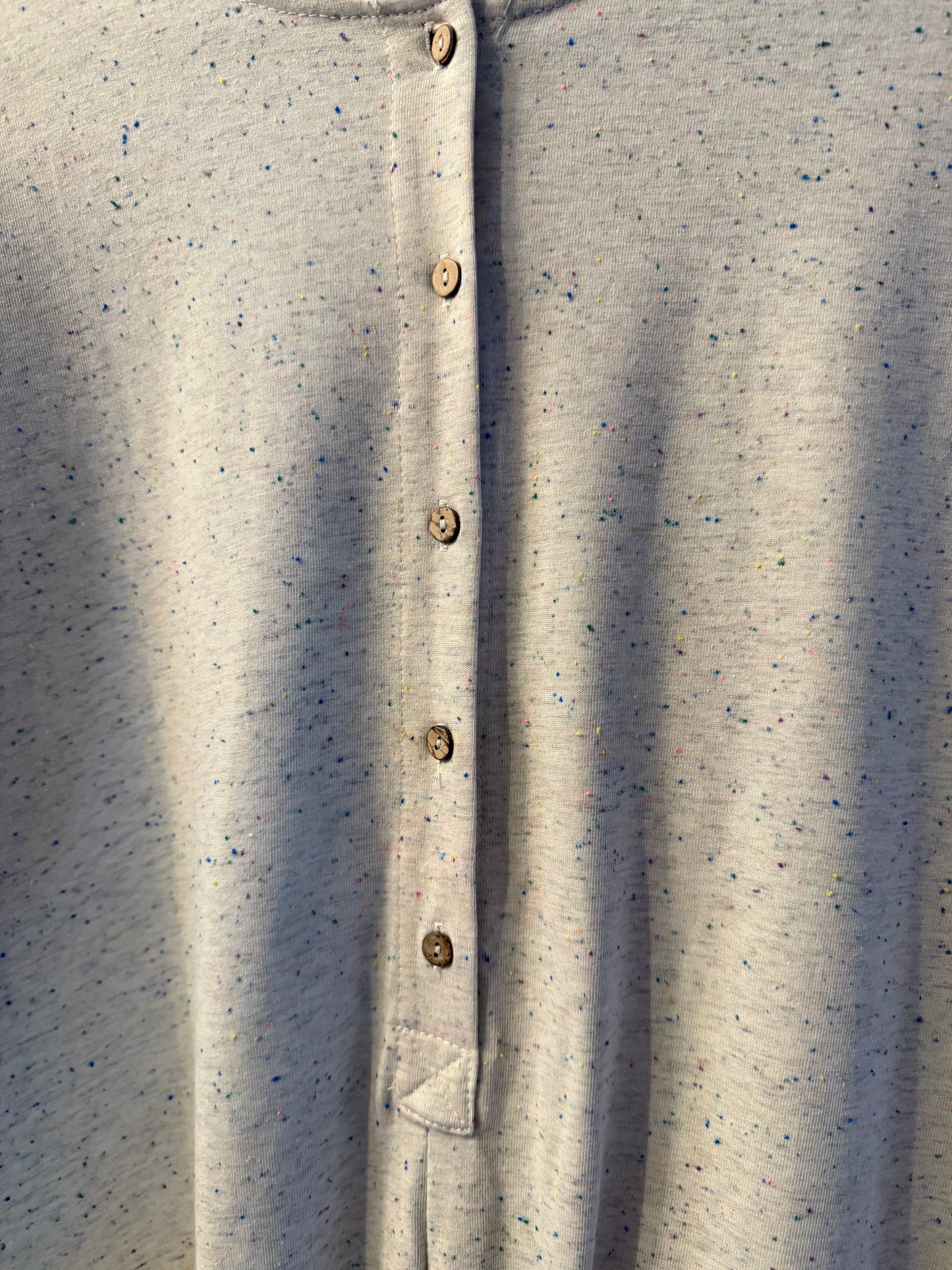 100% Cotton Speckled Oatmeal Relaxed Fit Wide Leg Jumpsuit