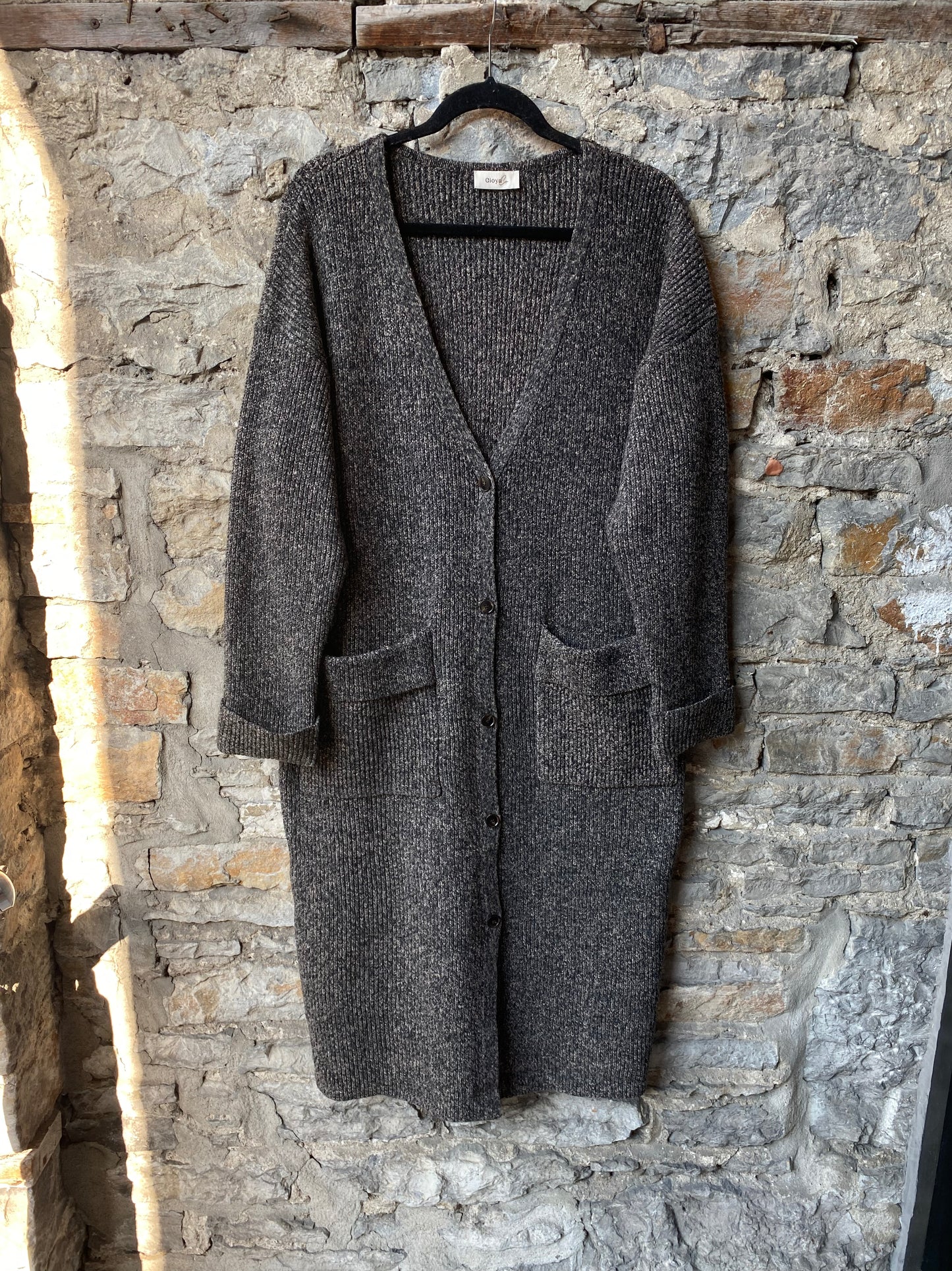 Chunky Knit Maxi Cardigan with POCKETS - Tan Mix