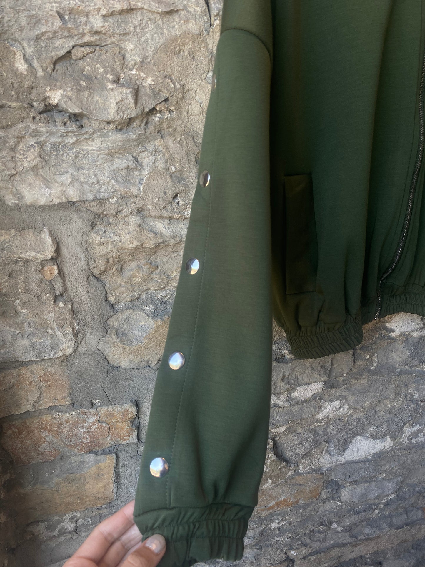 Green Zip-Up Hoody with POCKETS
