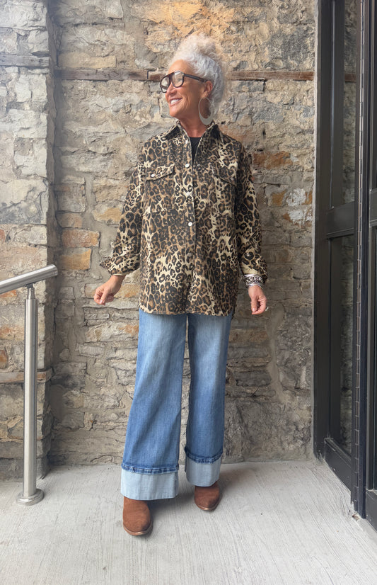 100% Cotton Oversized Animal Print Jacket