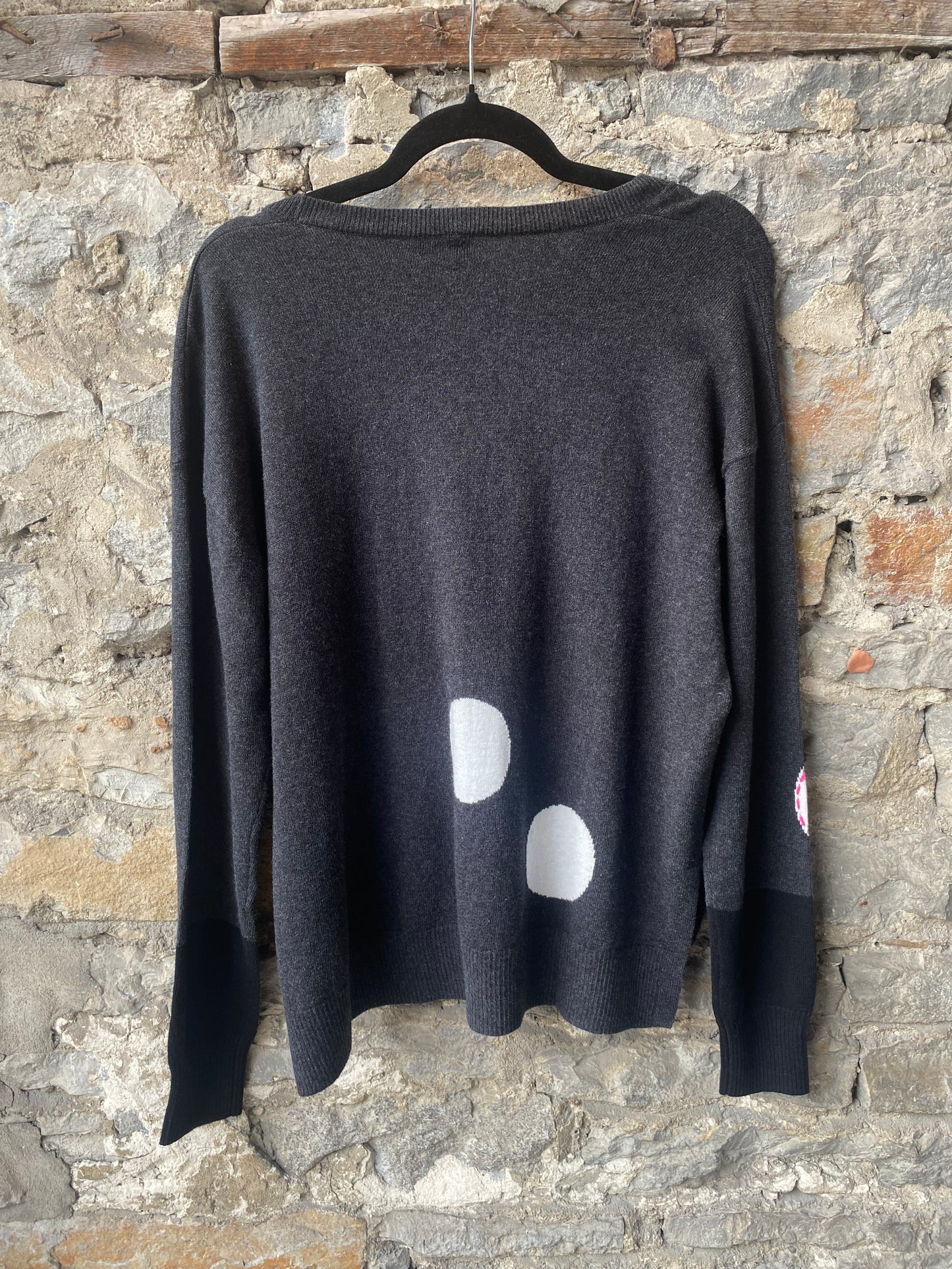 Grey Cotton Cashmere Dotted Sweater