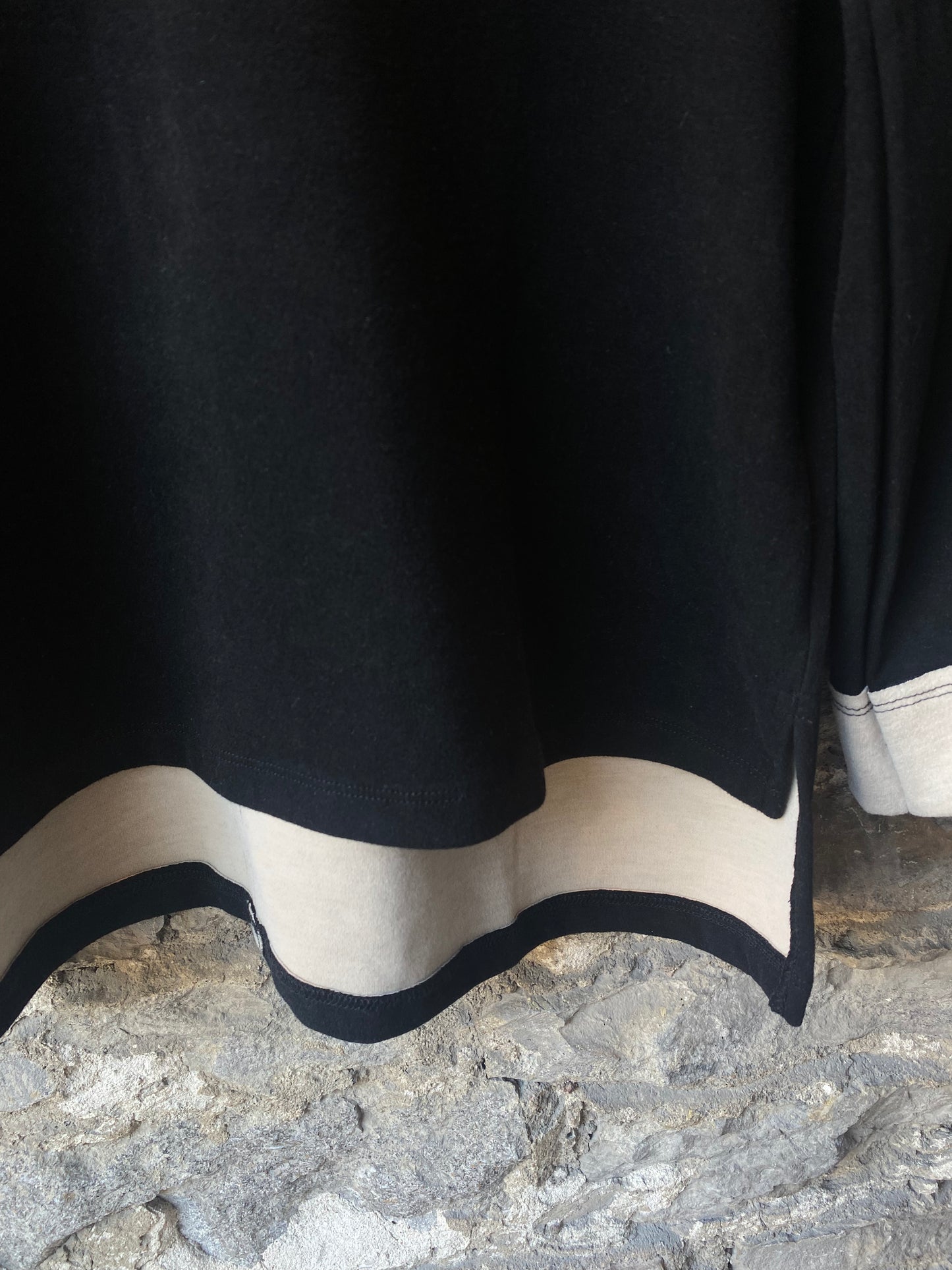 V-neck Sweater and Straight Leg Pant 2pc SET- BLACK and LIGHT TAUPE