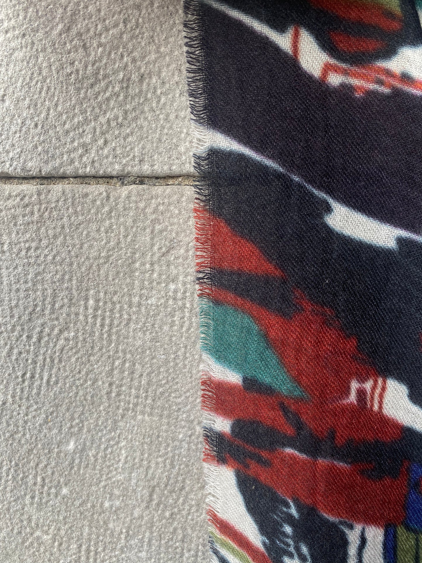 Black and White City Print Wool/Silk Scarf