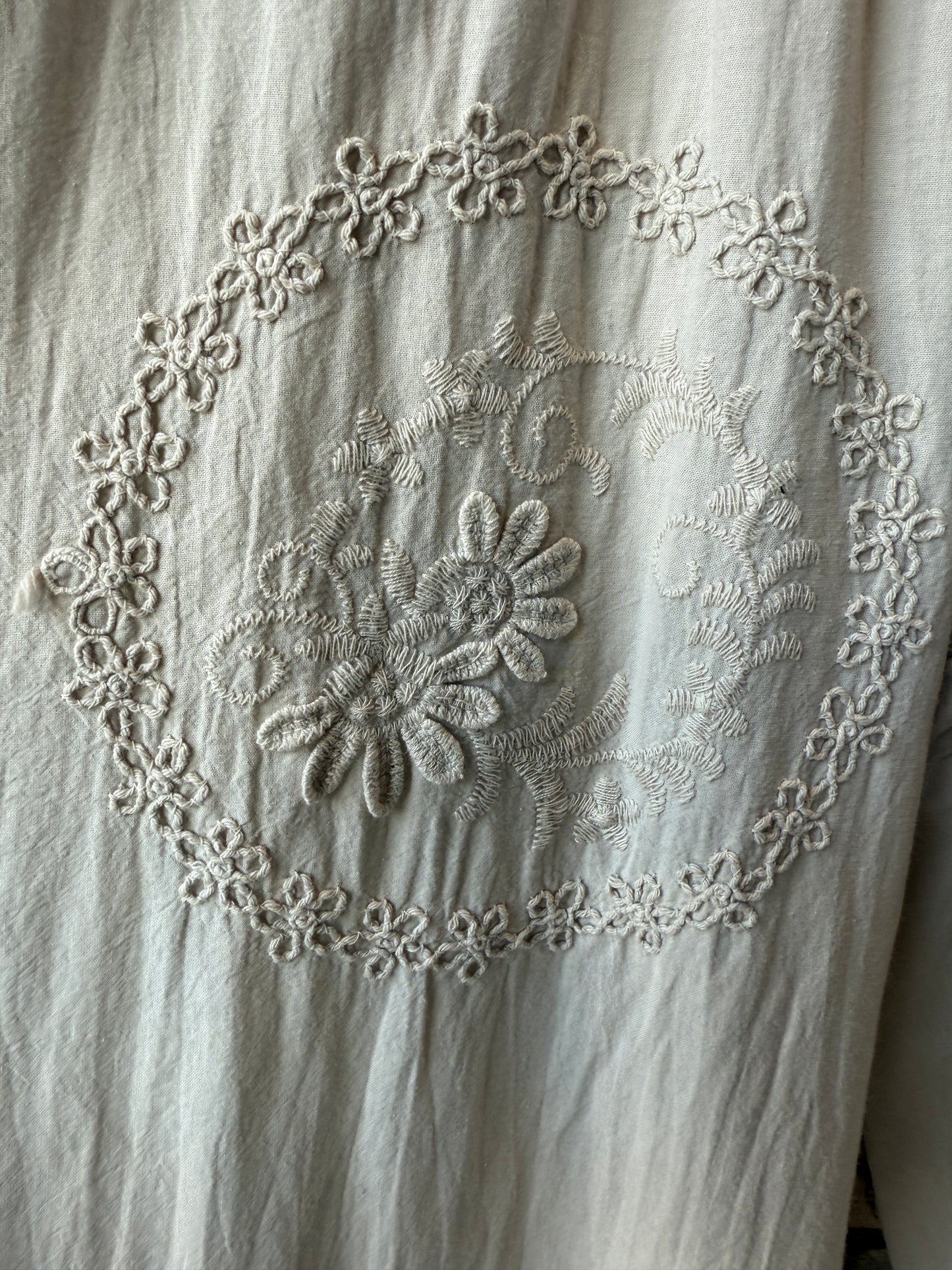 100% Cotton Boho Loose Wide Leg Pant with Pockets and Lace Detail- Sand