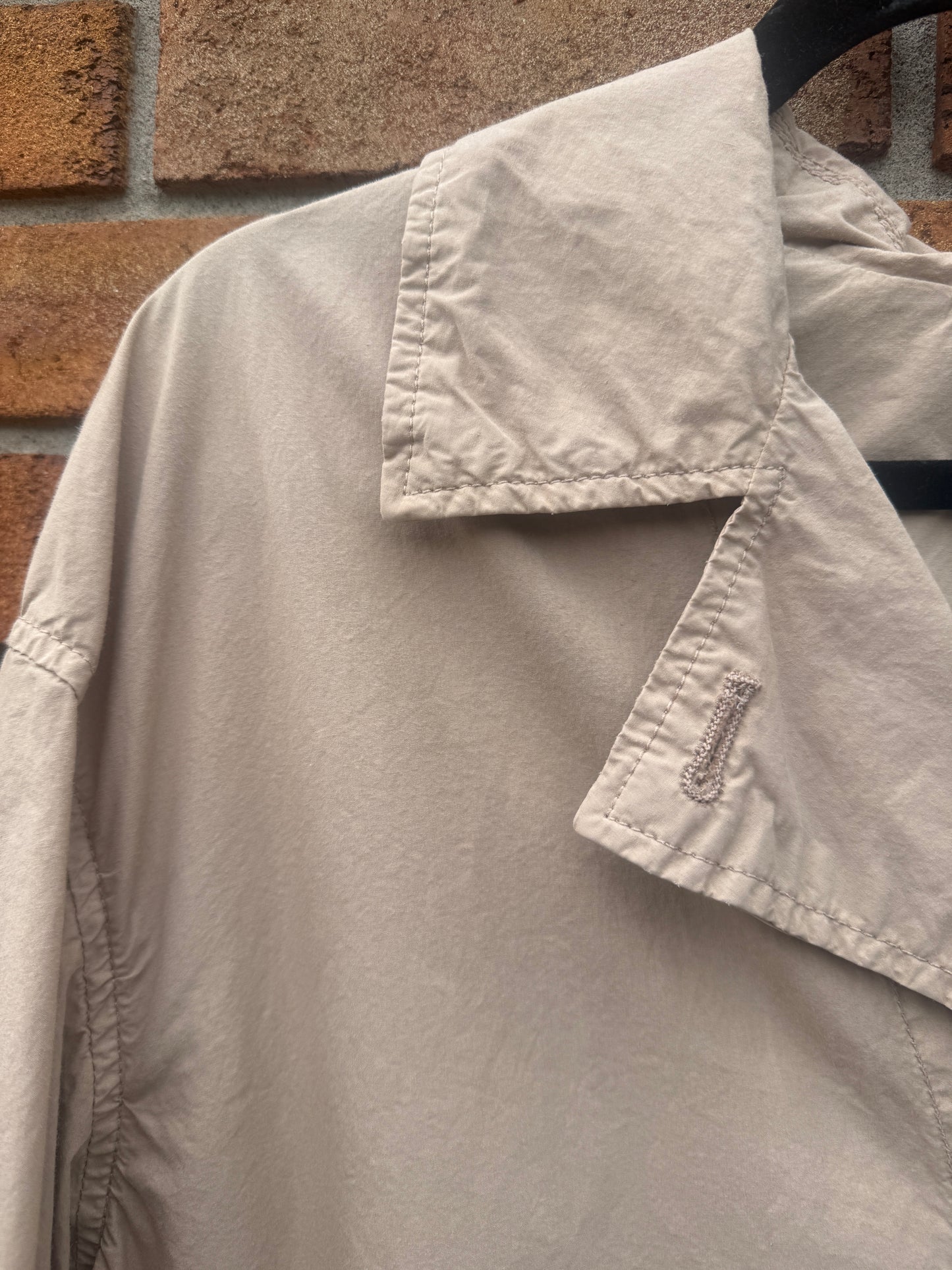100% Cotton Light Weight Cropped Trench Coat- BEIGE