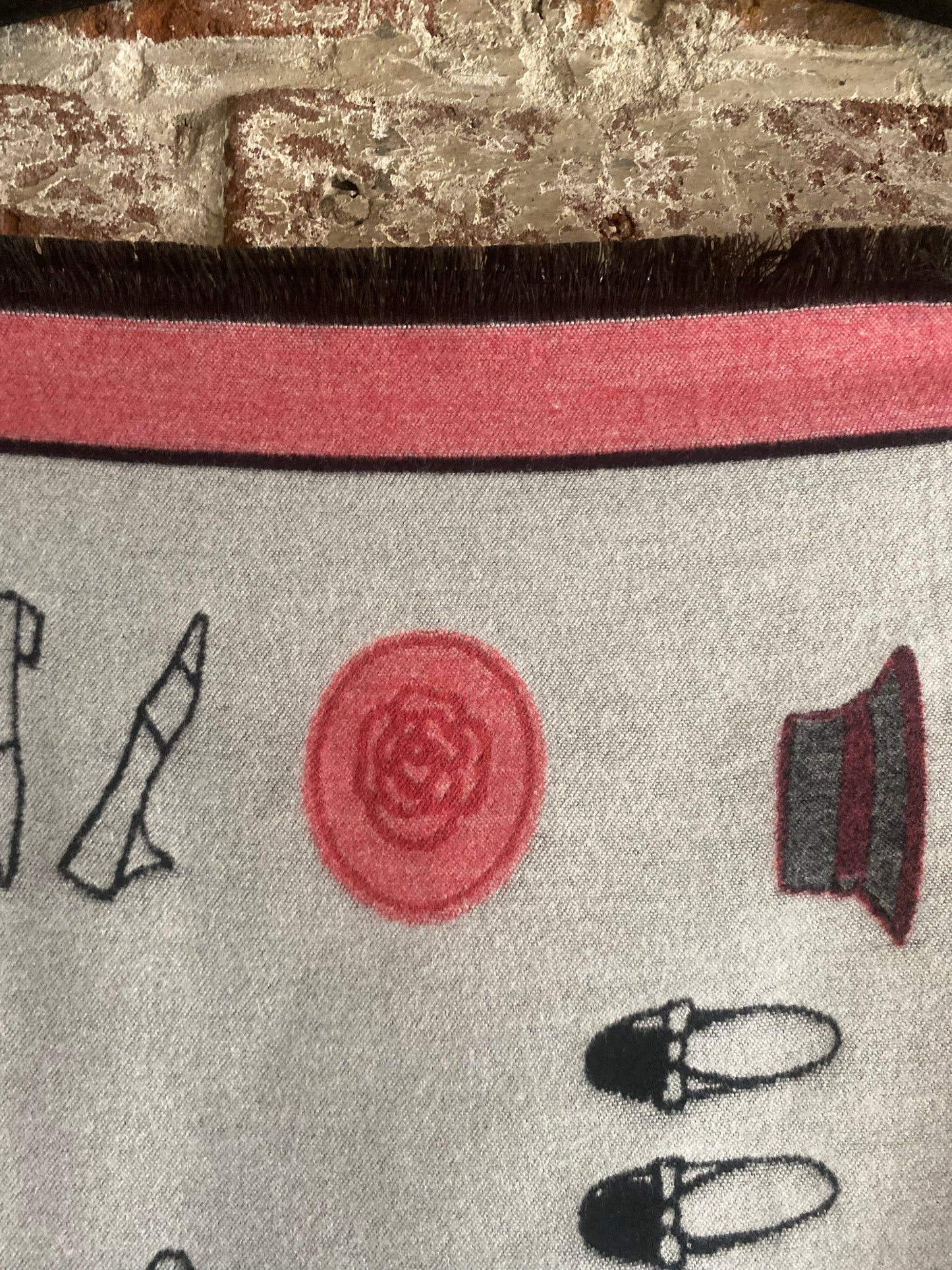 Reversible Black and Pink Fashion Print Scarf