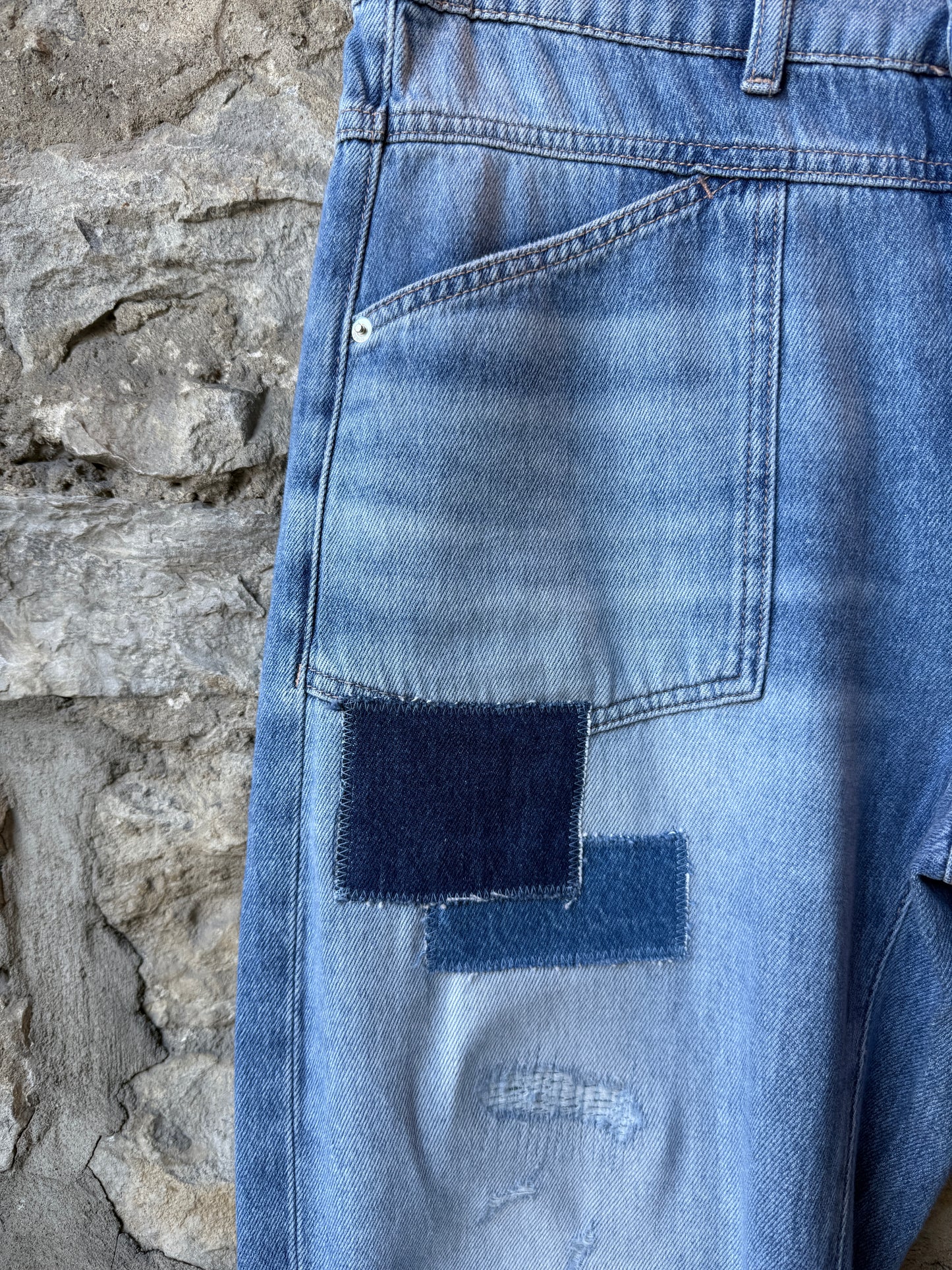 COJ Light wash Arc Style Jeans with Patchwork Detail