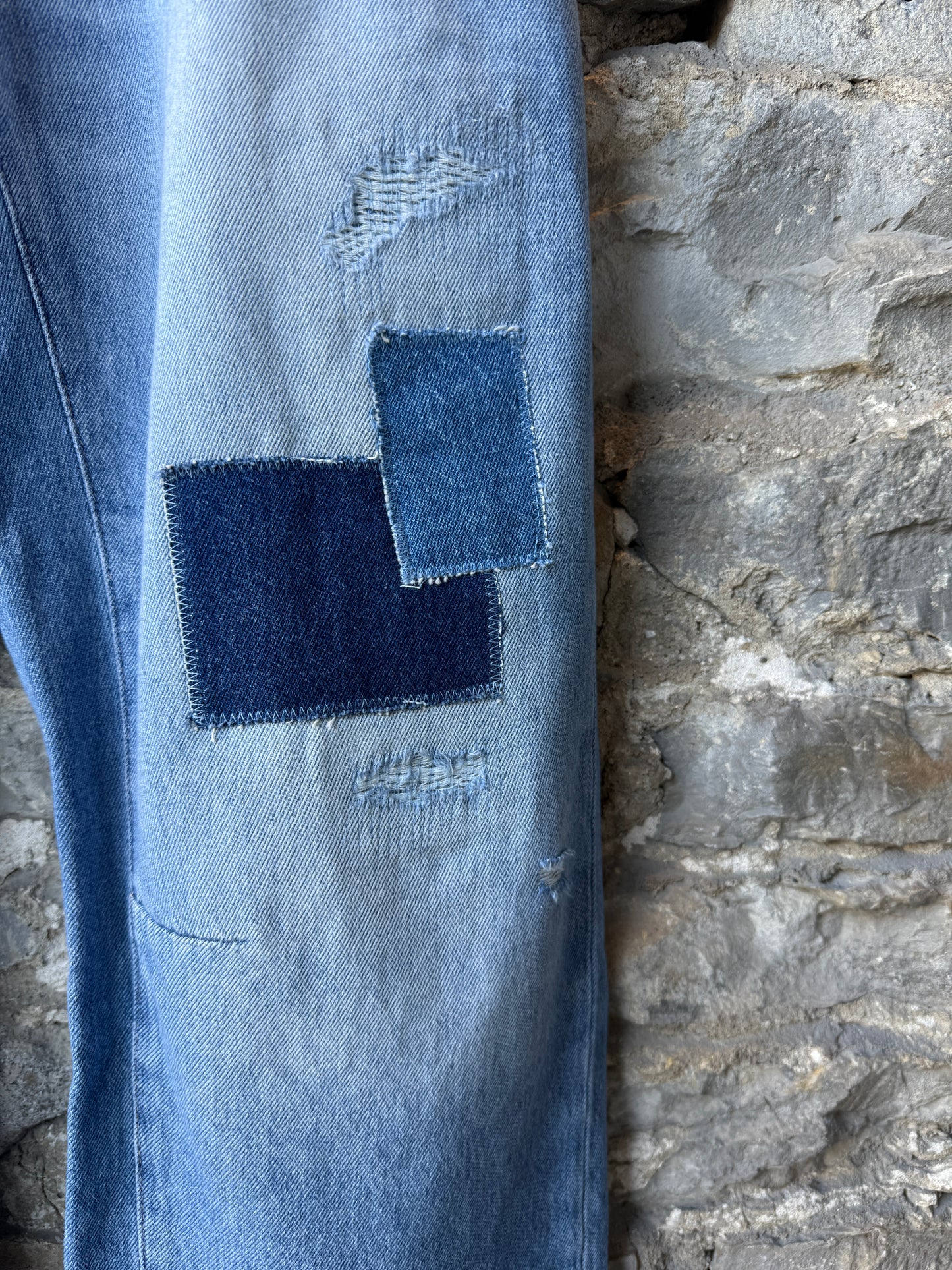 COJ Light wash Arc Style Jeans with Patchwork Detail