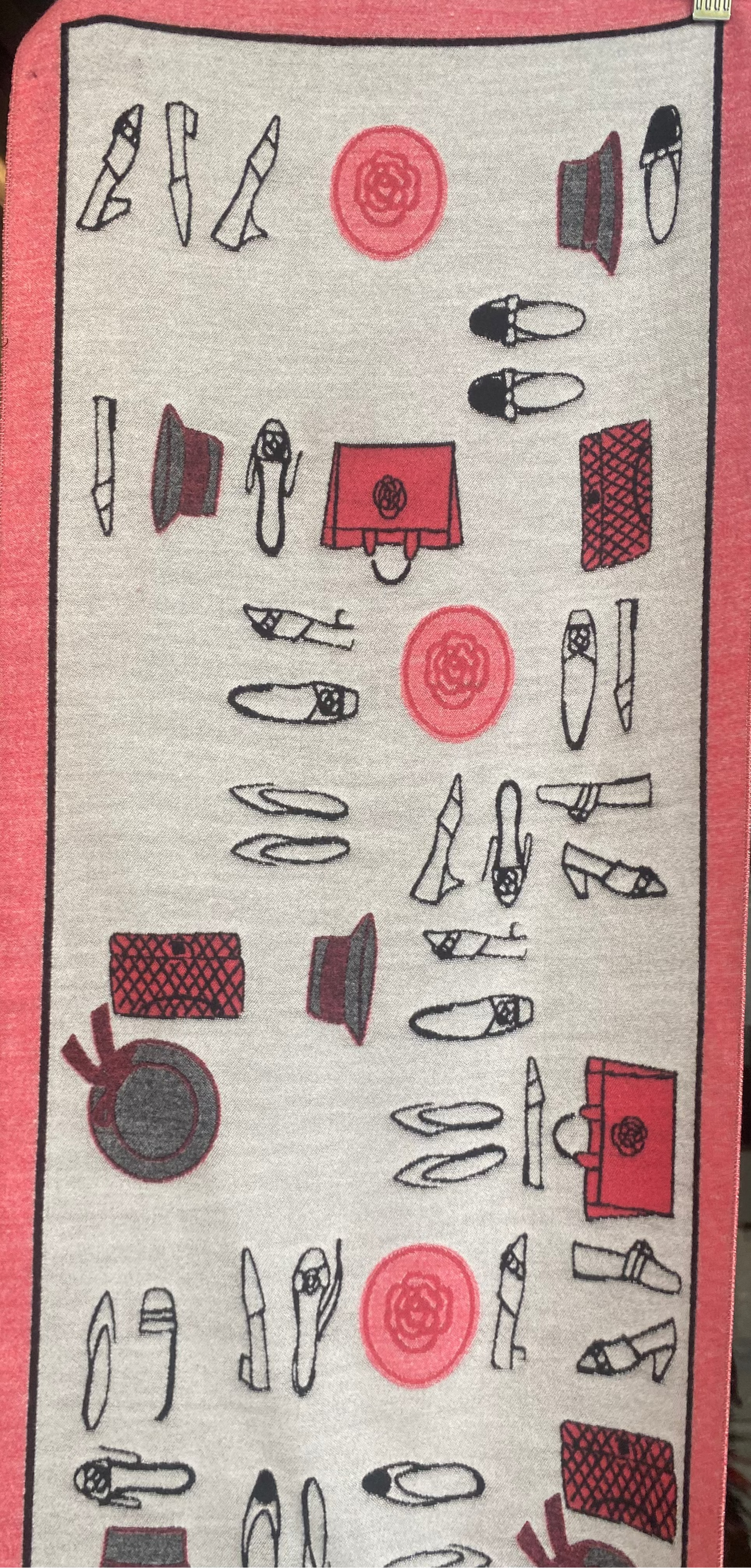 Reversible Black and Pink Fashion Print Scarf