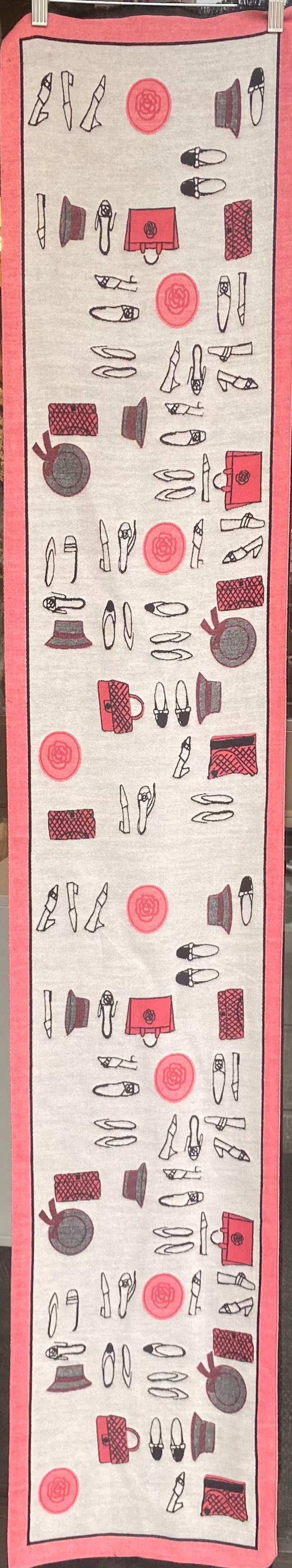 Reversible Black and Pink Fashion Print Scarf