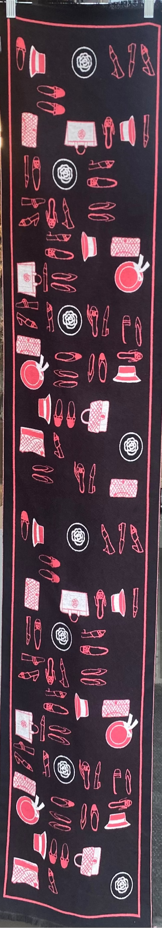 Reversible Black and Pink Fashion Print Scarf
