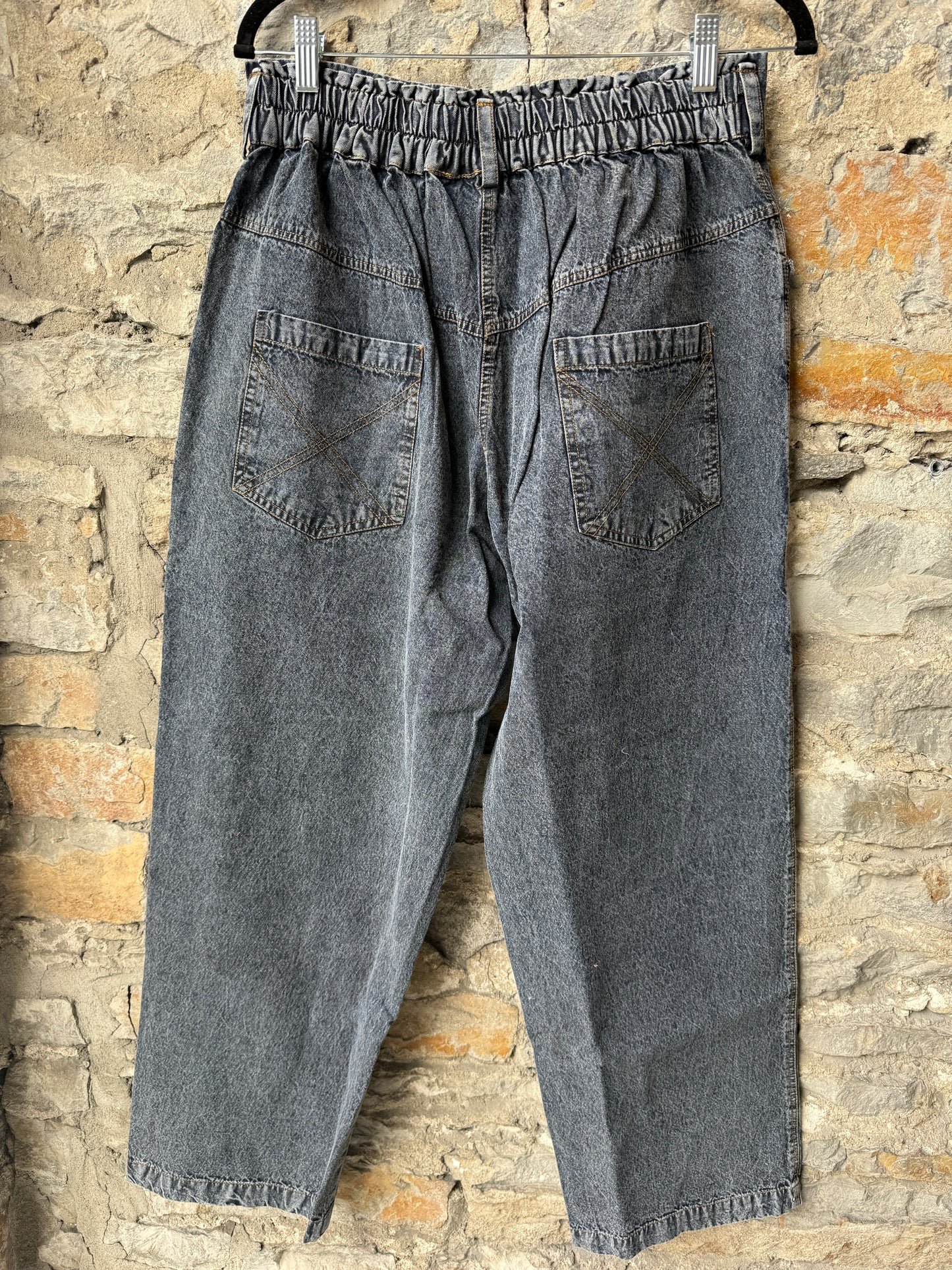 Hi Waist Multicolour Tapestry Jeans-Dark Wash