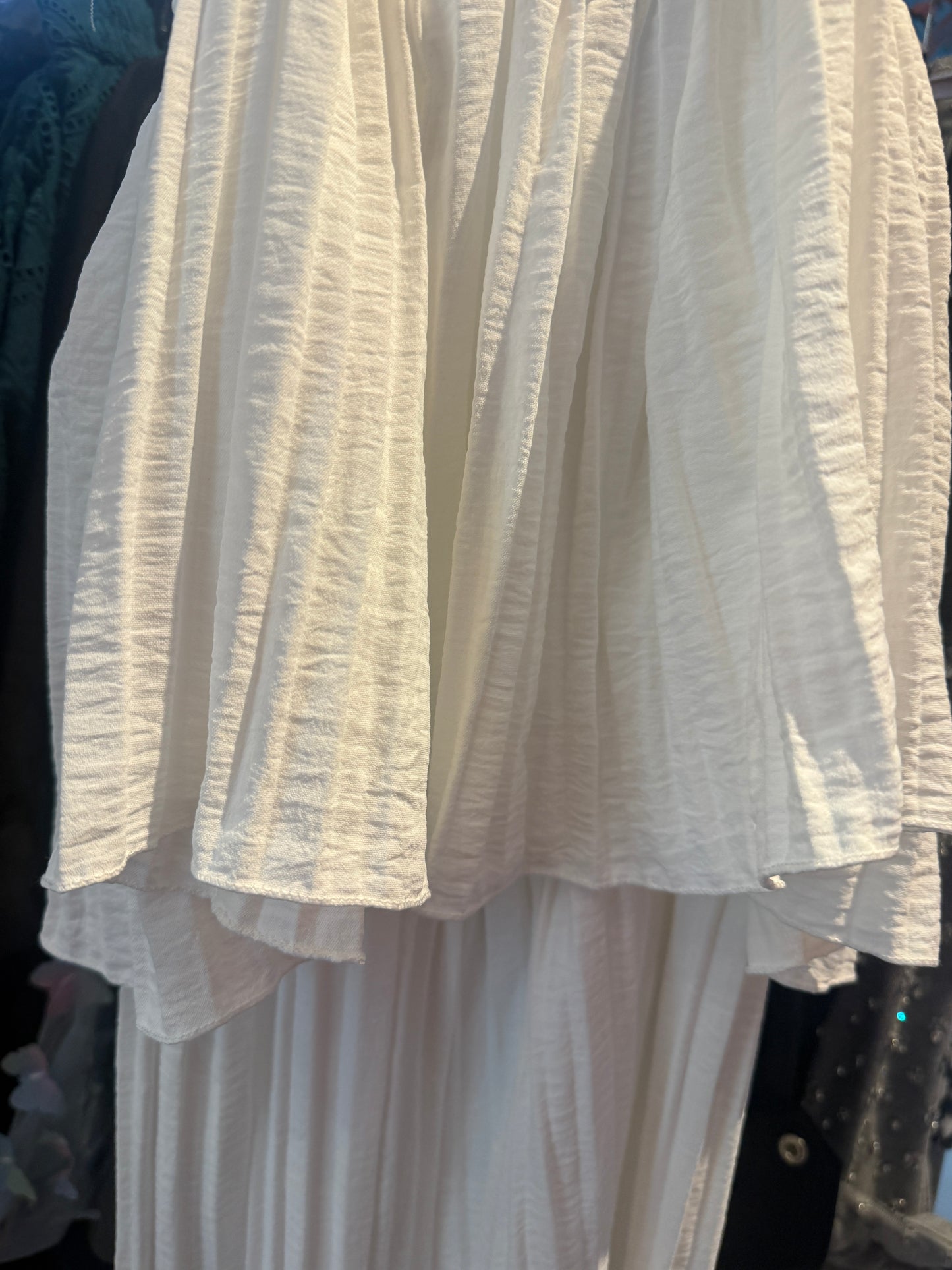 Pleated Wide Leg Jumpsuit - WHITE