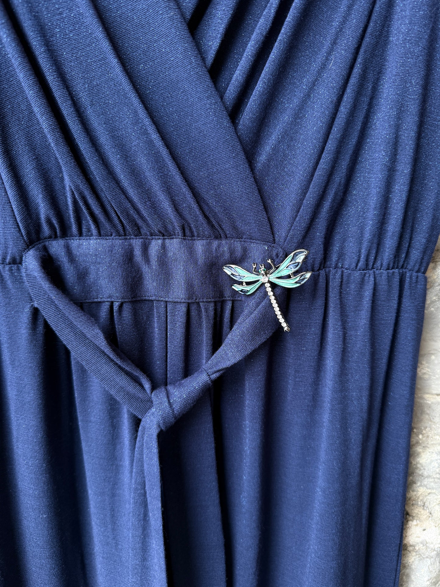 V neck Short Sleeve Wide Leg Jumpsuit- NAVY BLUE