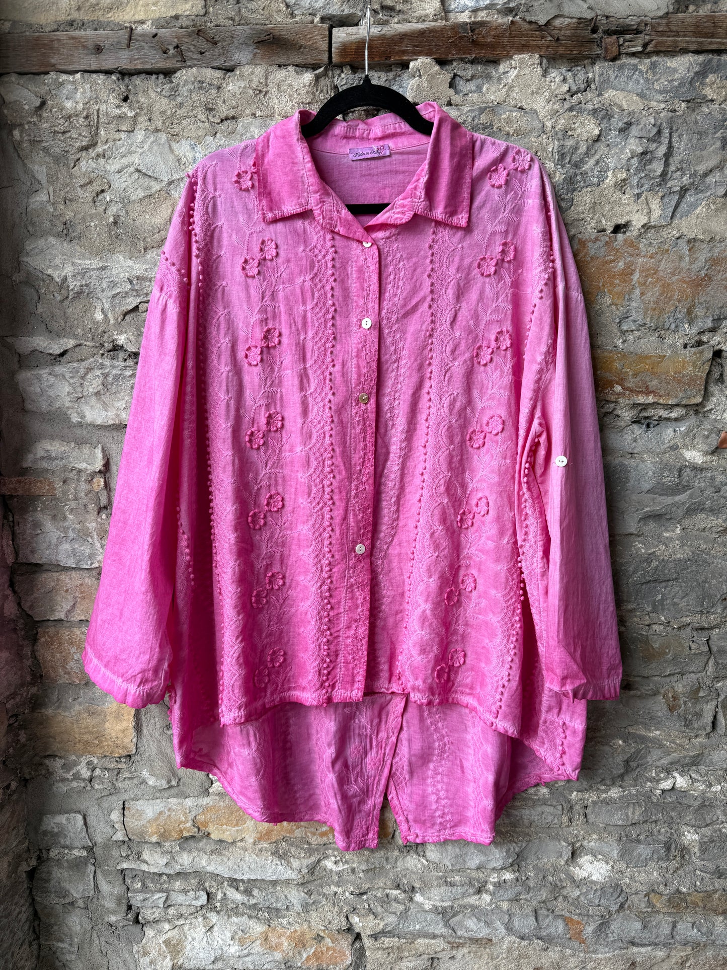 100% Cotton Oversized Pink Shirt