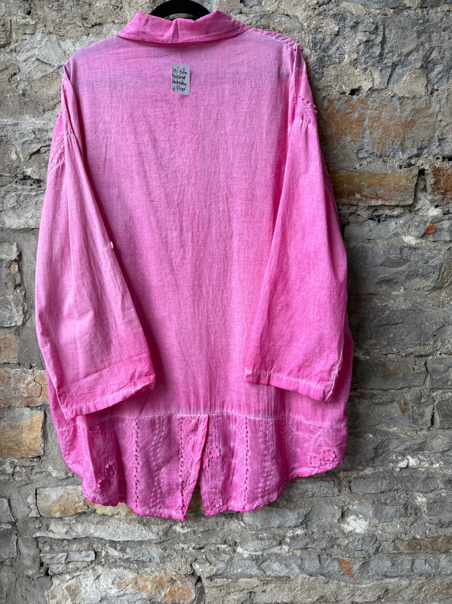 100% Cotton Oversized Pink Shirt