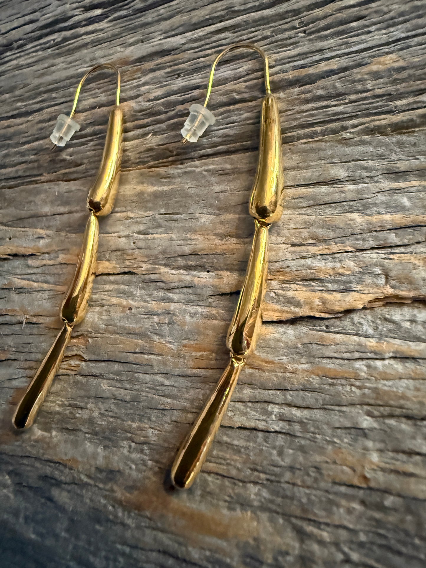 2.5" Gold Drop Earrings