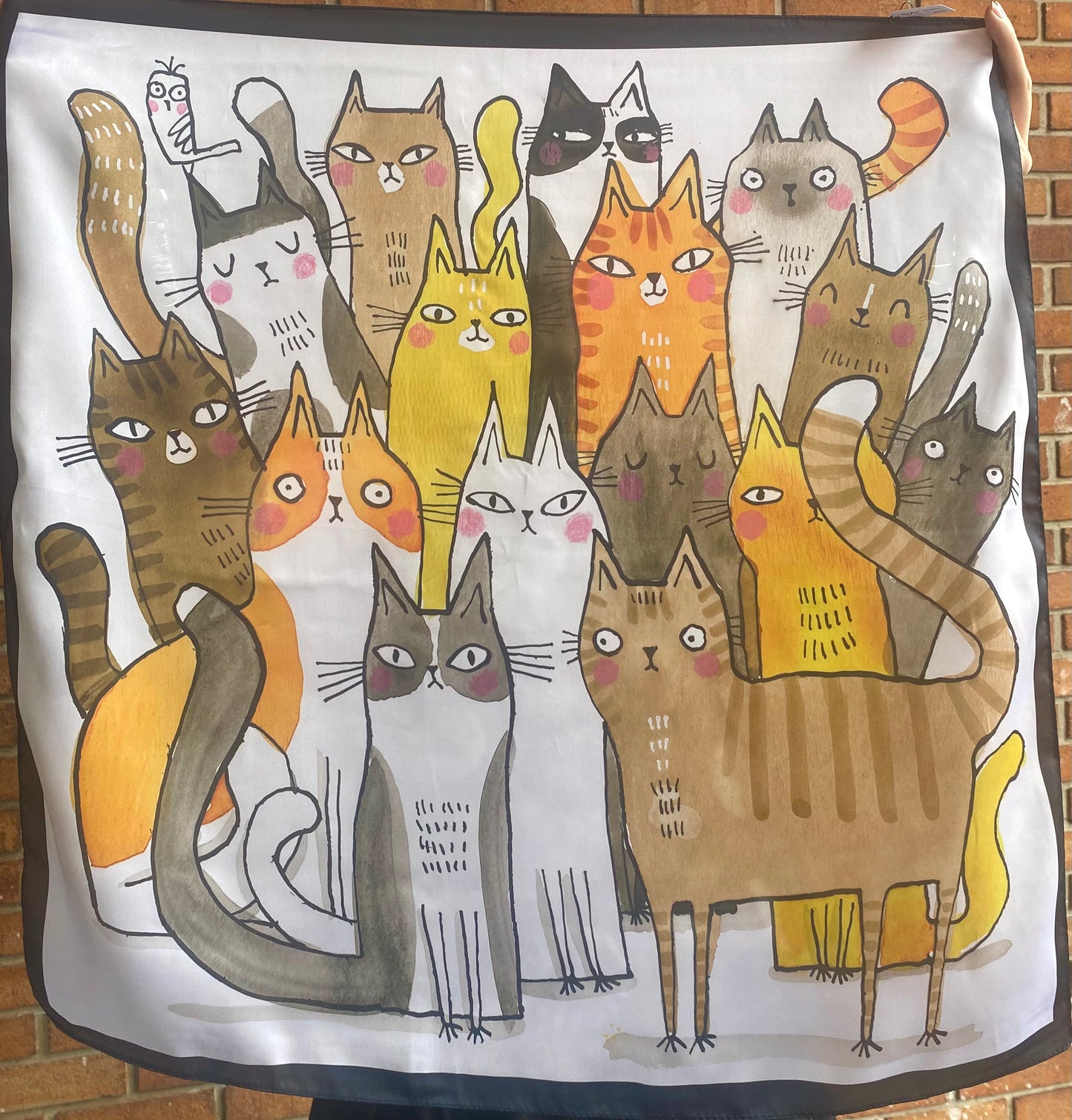 Square Satin Scarf - CATS