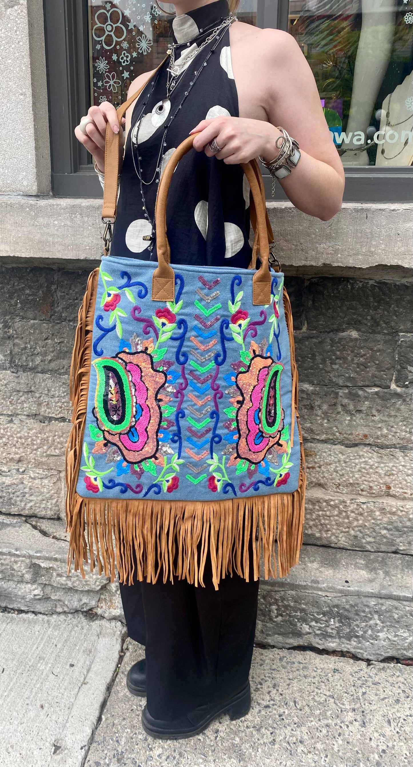 Handcrafted Boho Fringe Tote