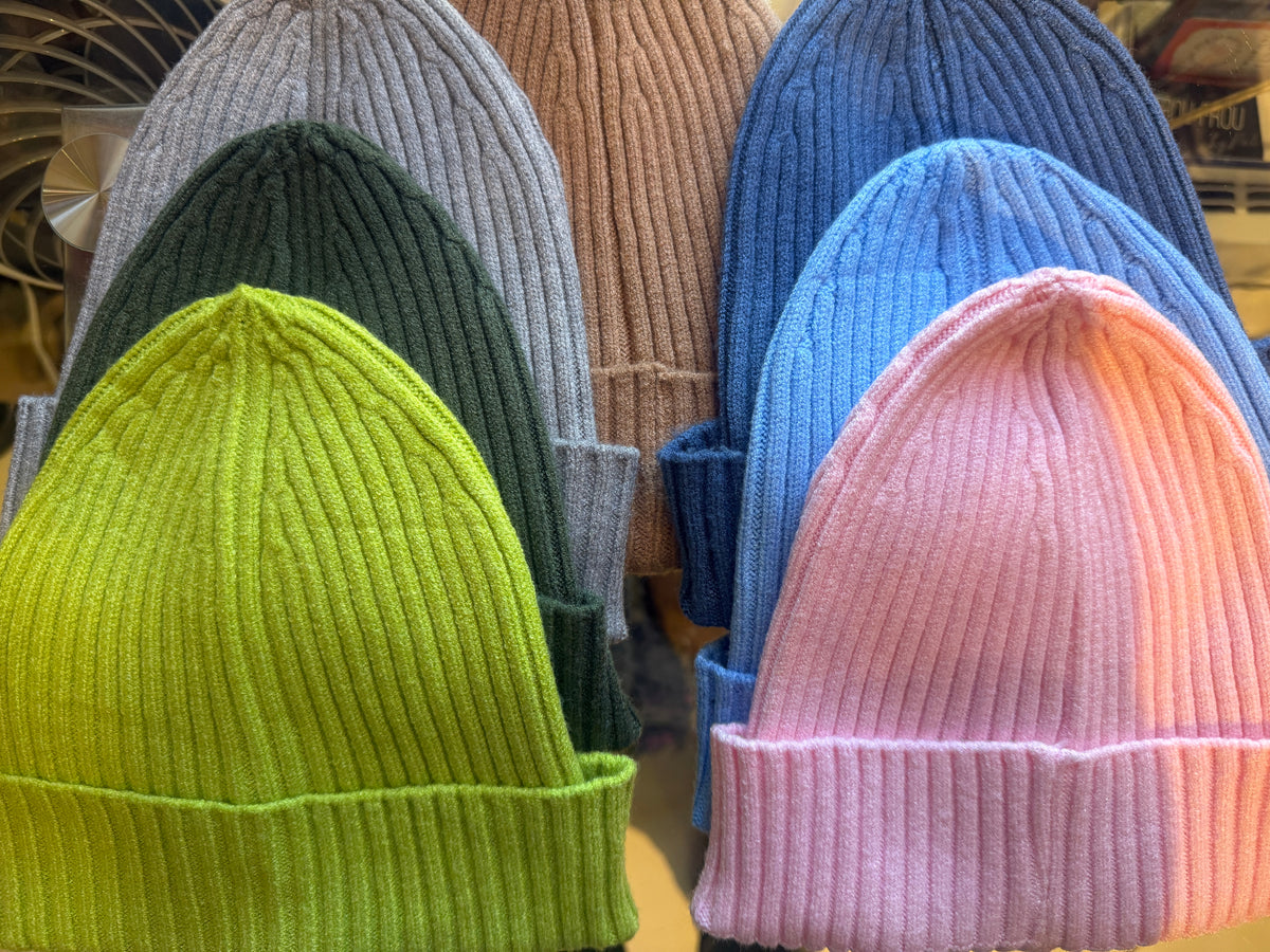 Ribbed Beanie with cuff- ASSORTED COLOURS