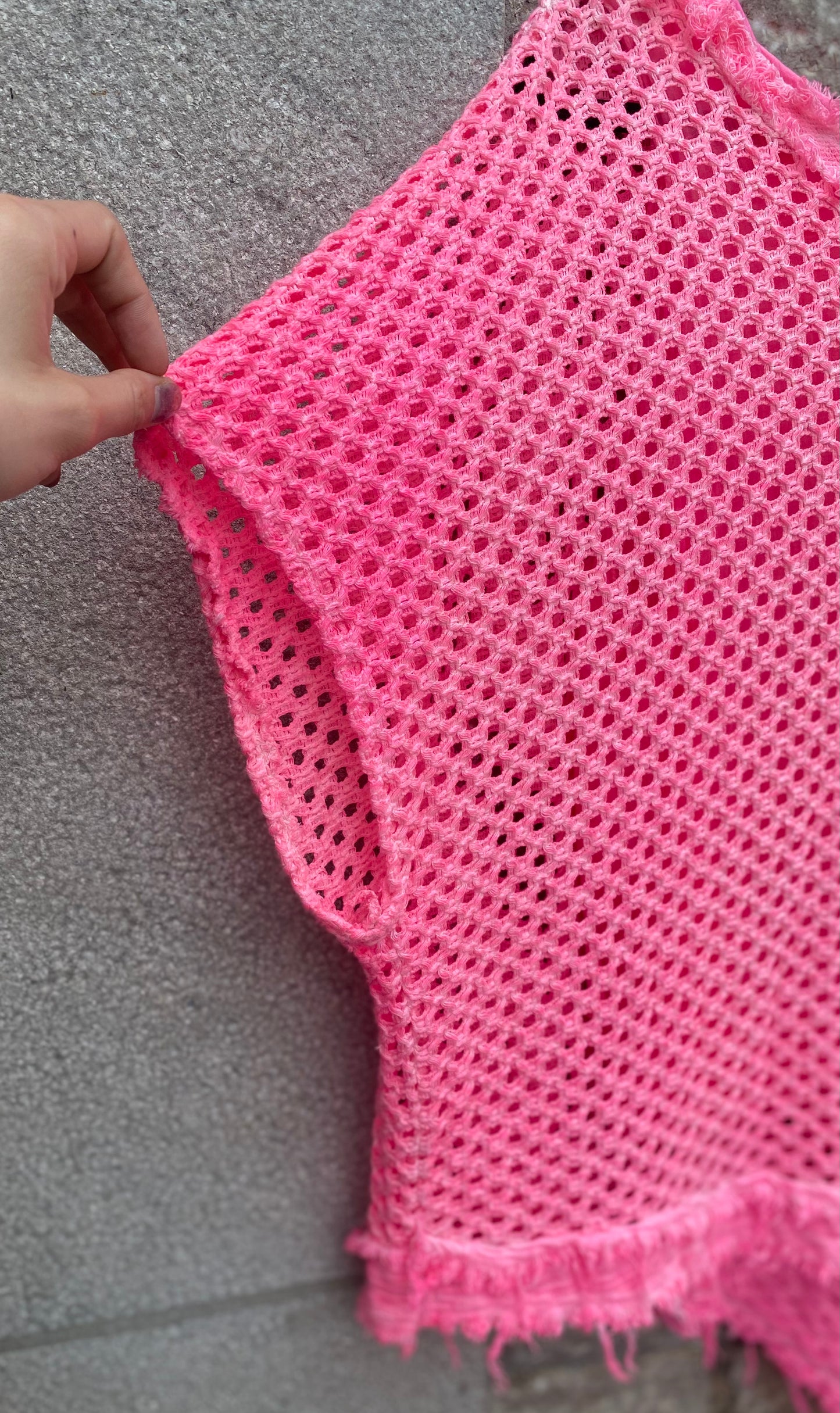 100% Cotton Knit Asymmetrical Top - PINK