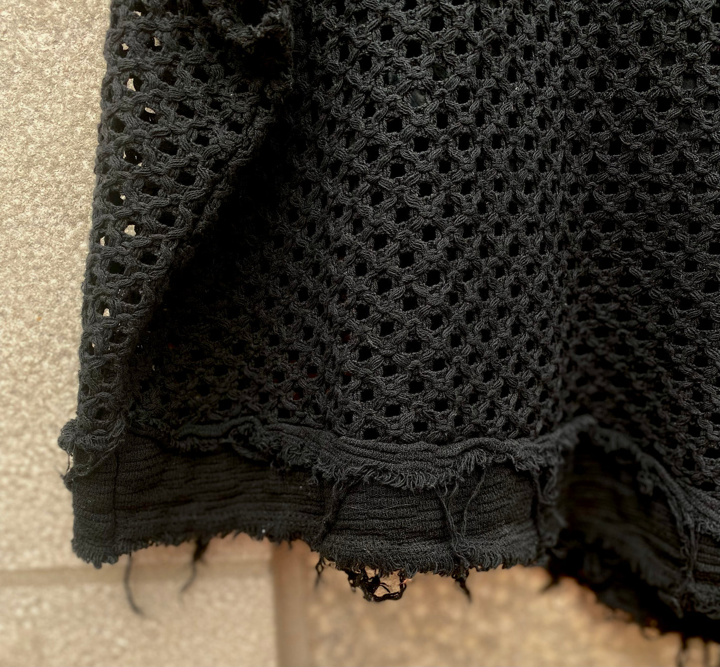 100% Cotton Knit Asymmetrical Top - BLACK