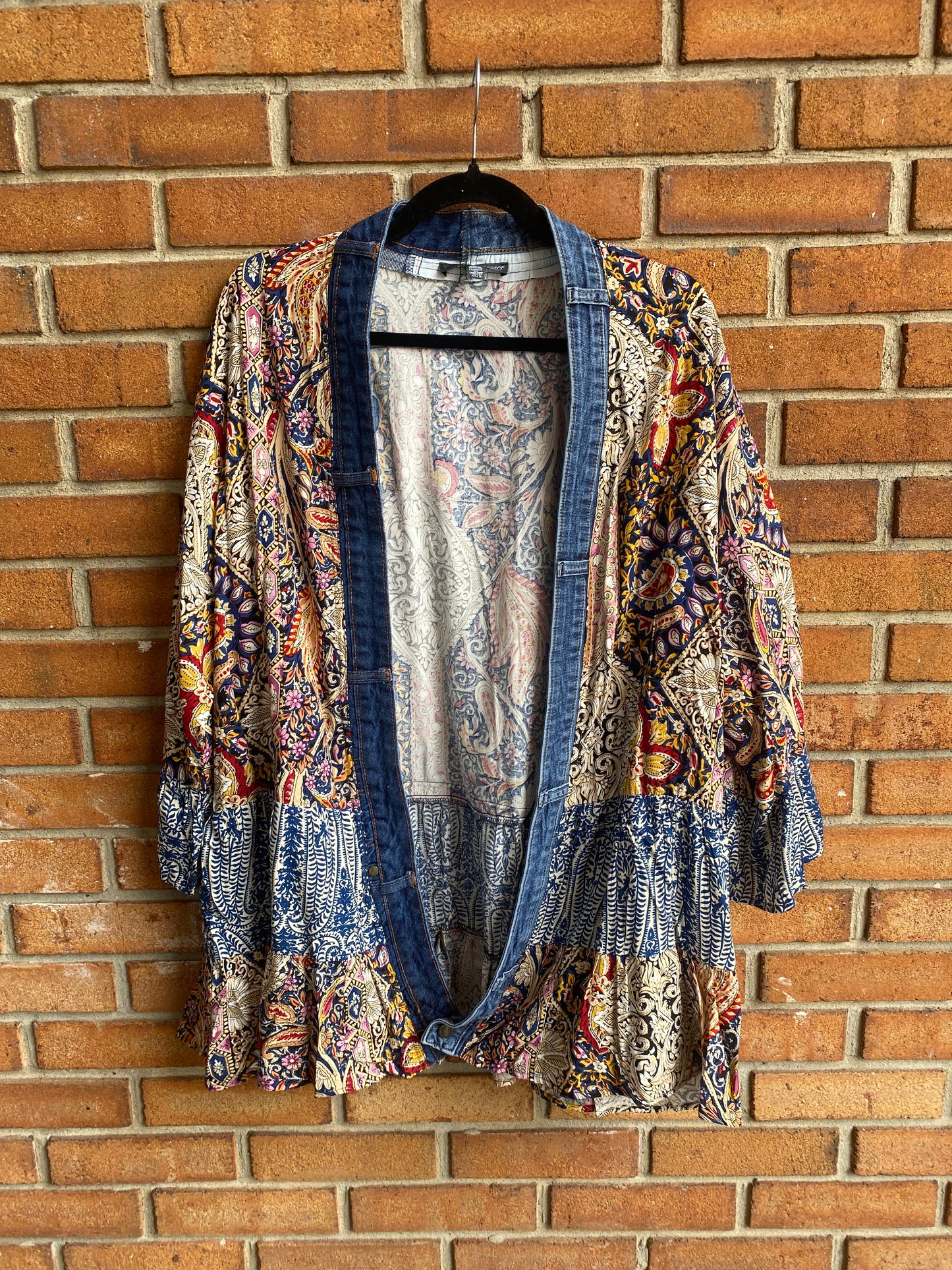 Denim Trim Band Tee Cardigan - BRITNEY SPEARS