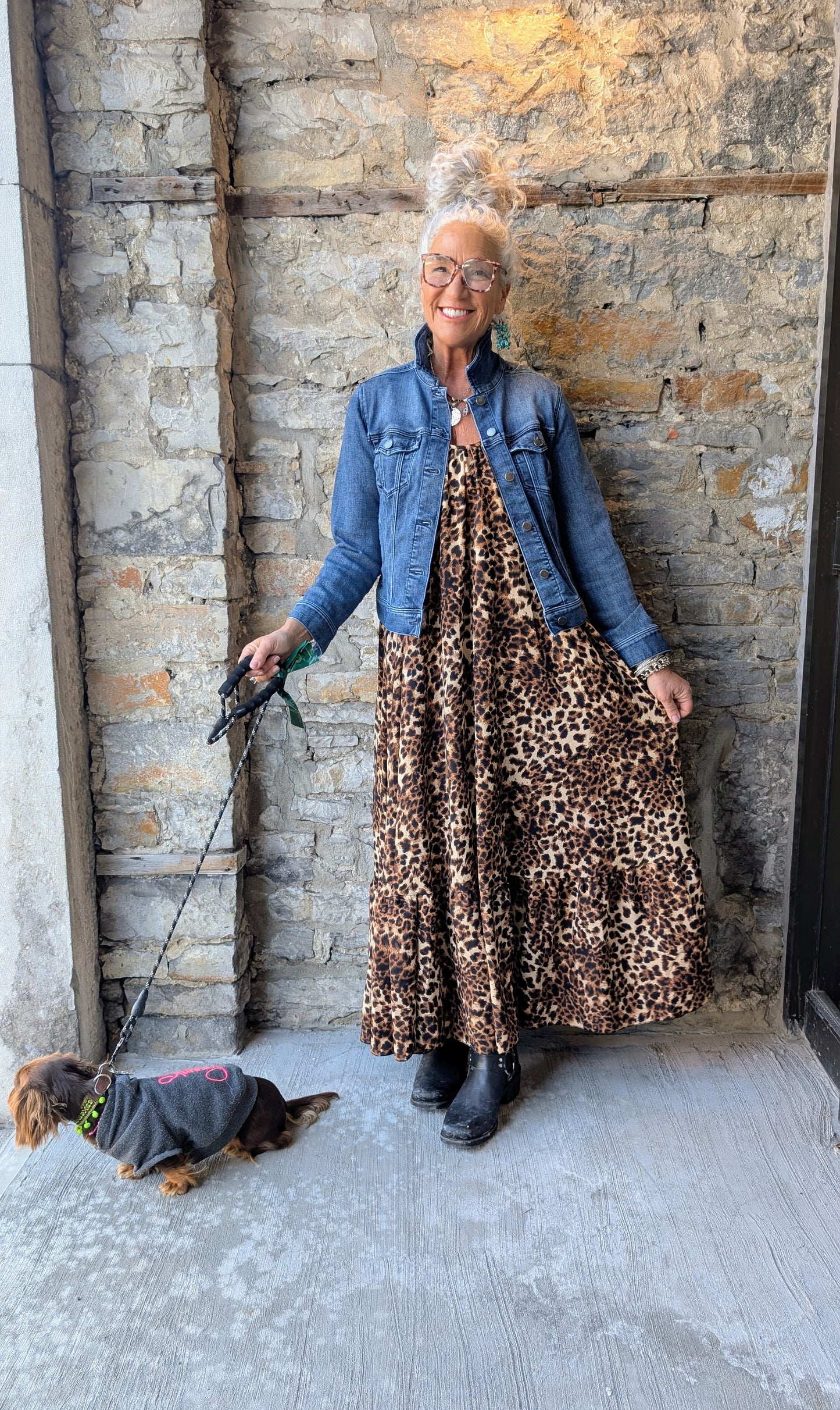 One Size Animal Print Spaghetti Strap Dress