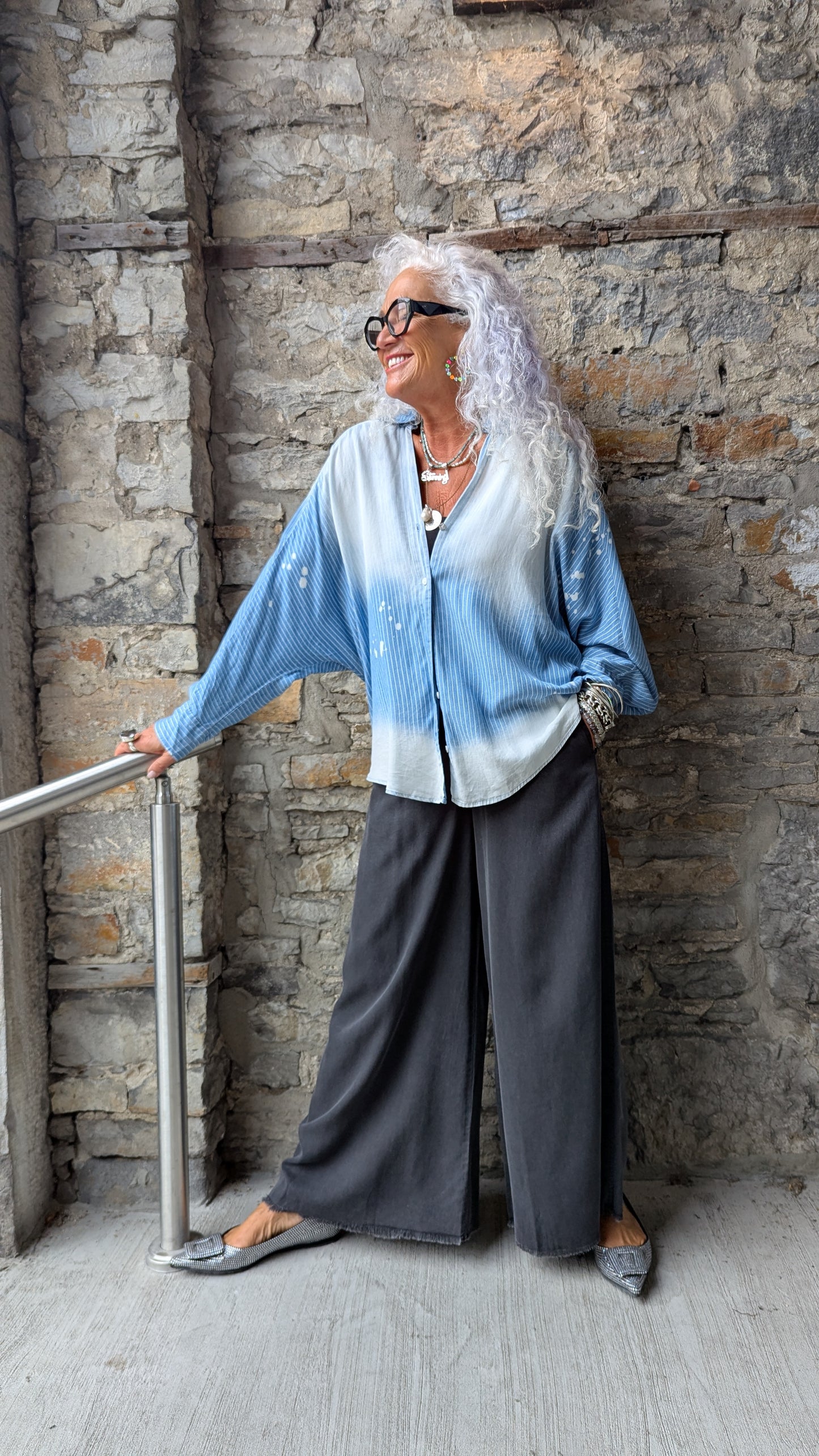 Palazzo Pants With POCKETS- Charcoal Grey