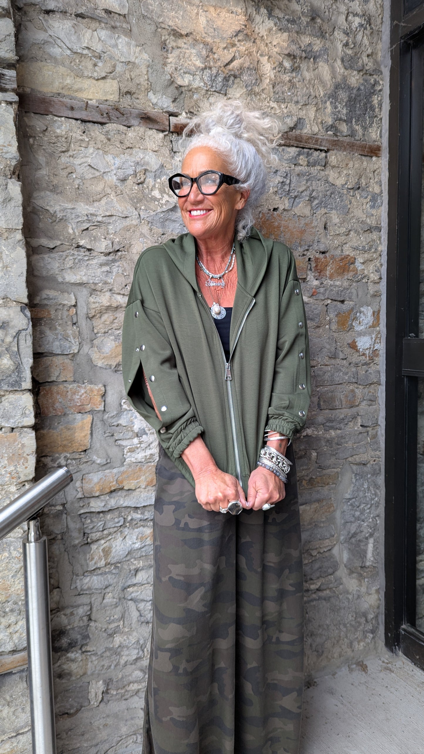 Green Zip-Up Hoody with POCKETS
