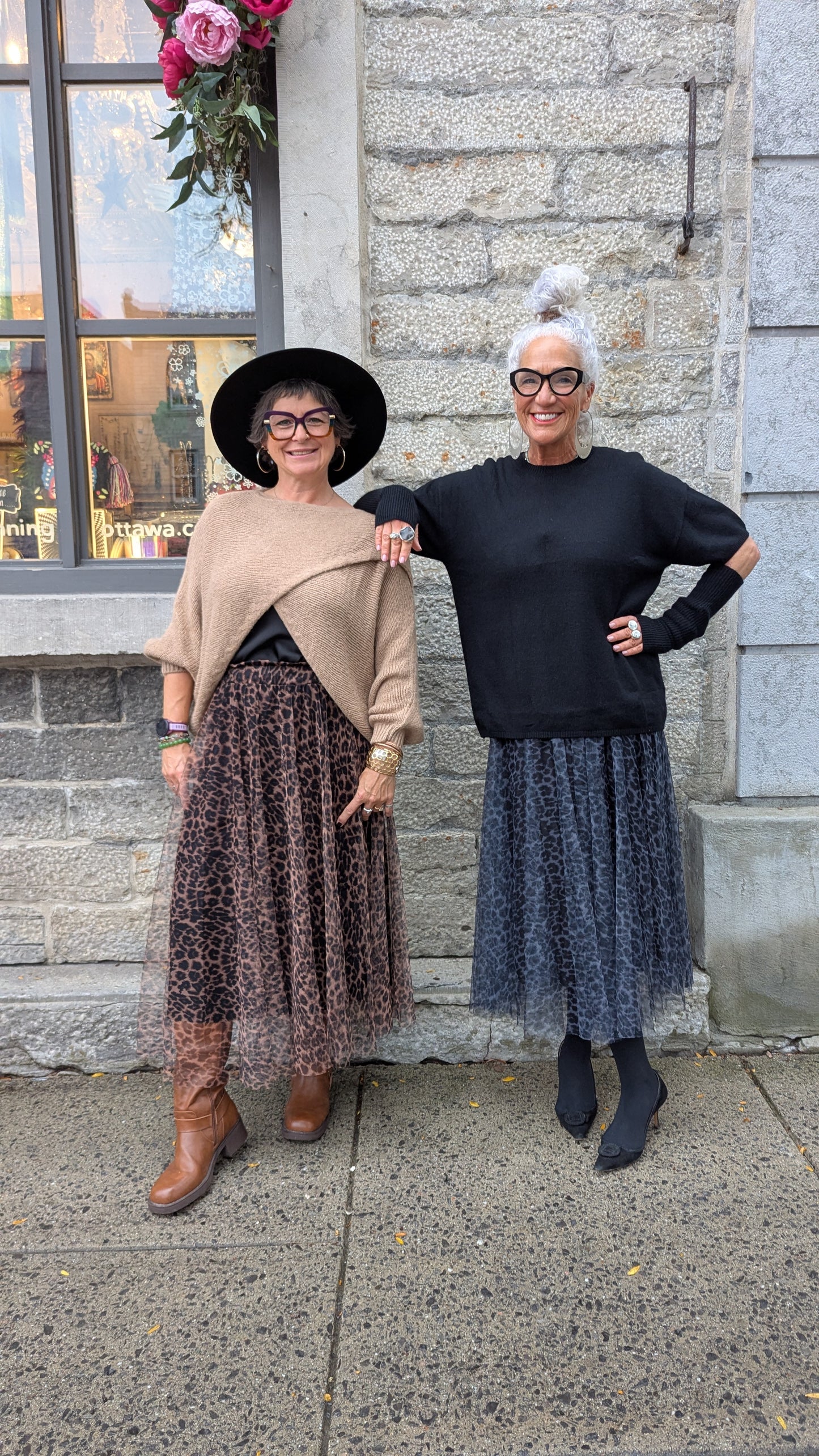 Animal Print Tulle Skirt- GREY and BLACK