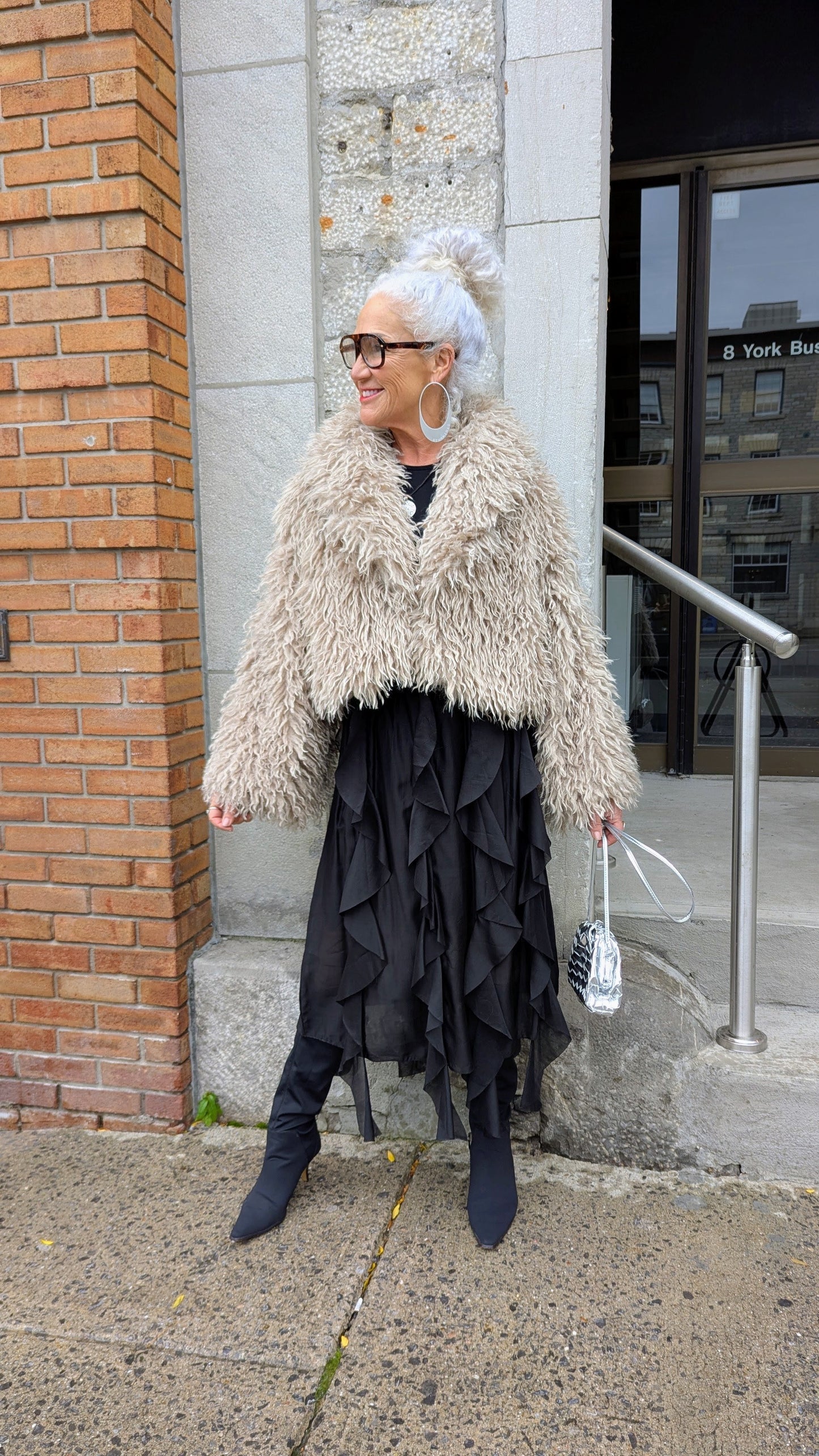 Black Whimsical Skirt with Handkerchief Detail ONE SIZE