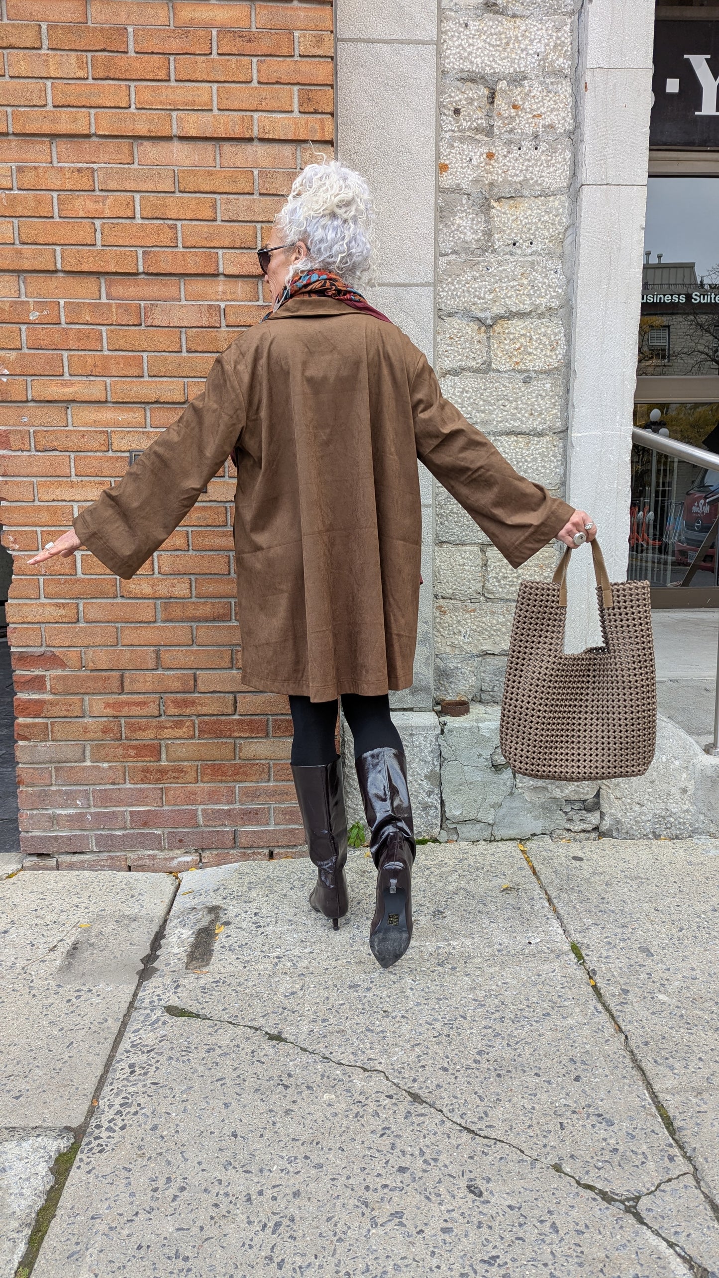 Brown Ultra Suede Tunic Dress