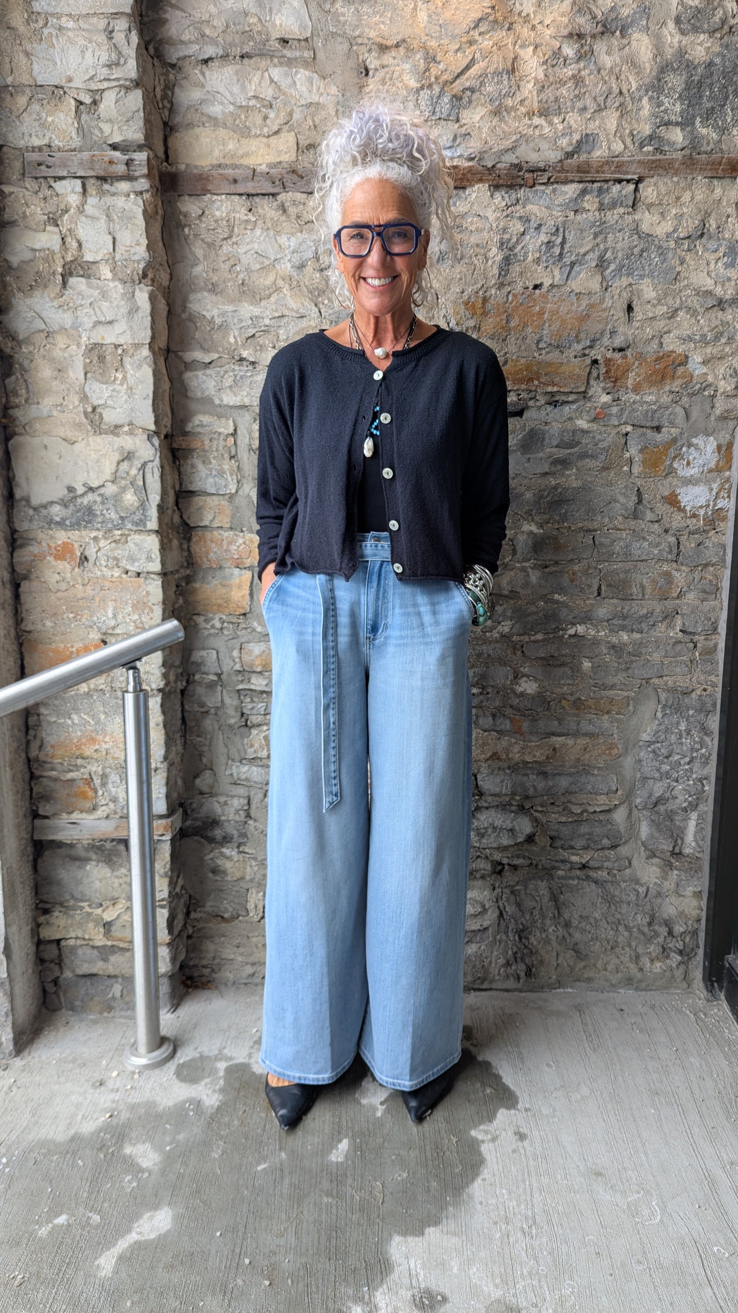 Black Lightweight Cotton Relaxed Fit Cardigan