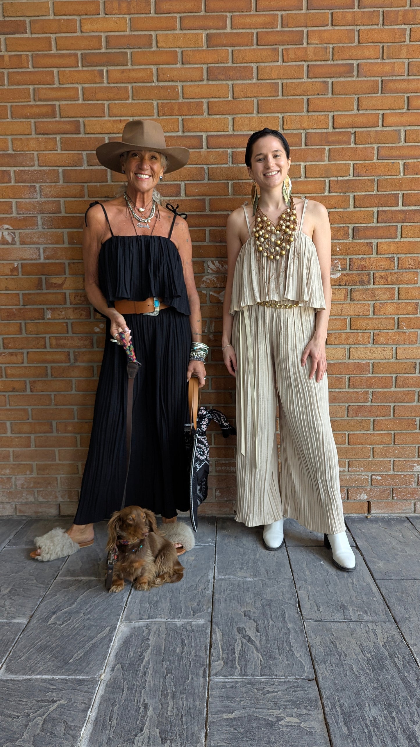 Pleated Wide Leg Jumpsuit - BLACK