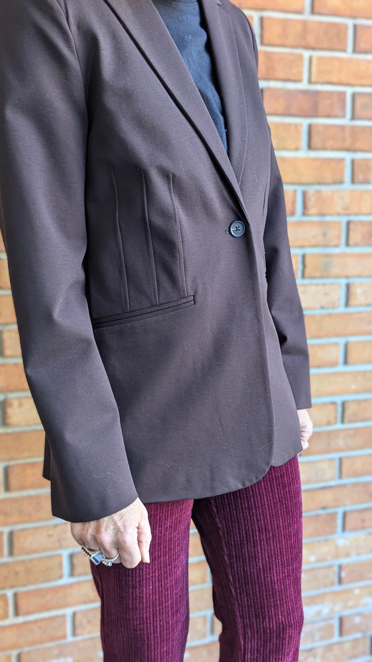 Fit And Flare Blazer - BROWN
