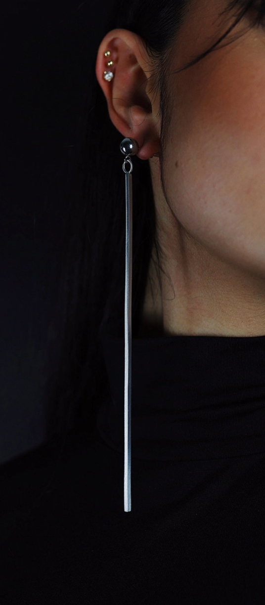 Long Sterling Silver Statement Earrings