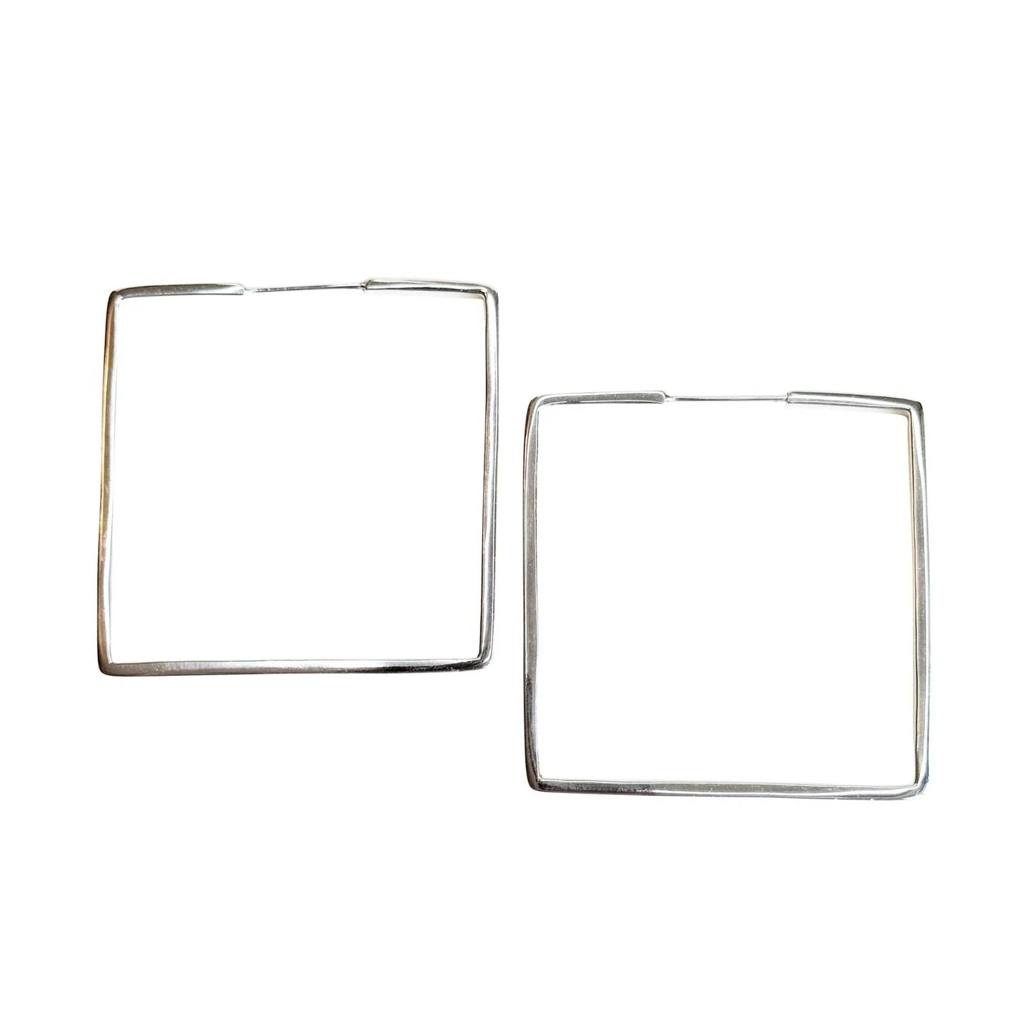Square Hoop Earrings - SILVER