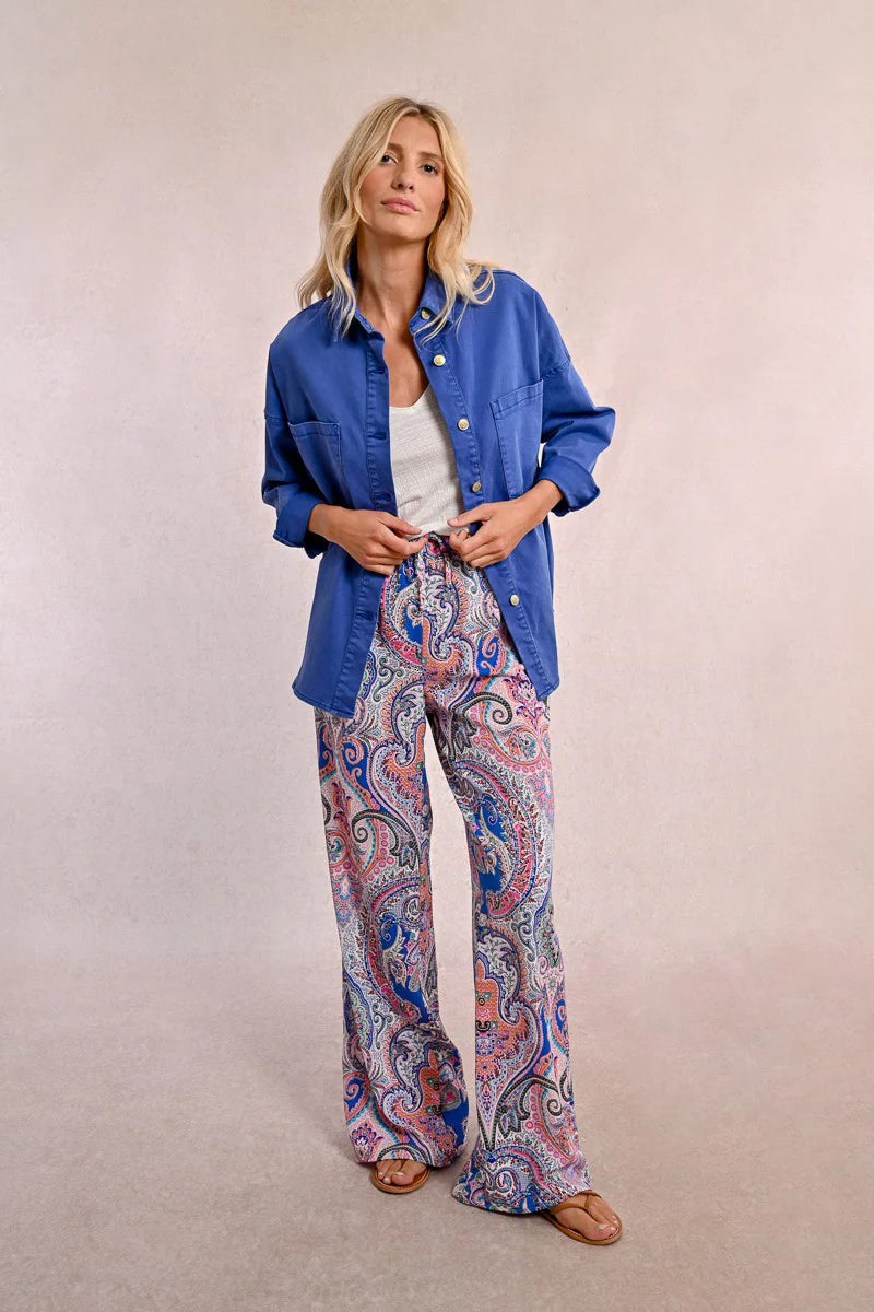 Paisley Printed Wide Leg Pants