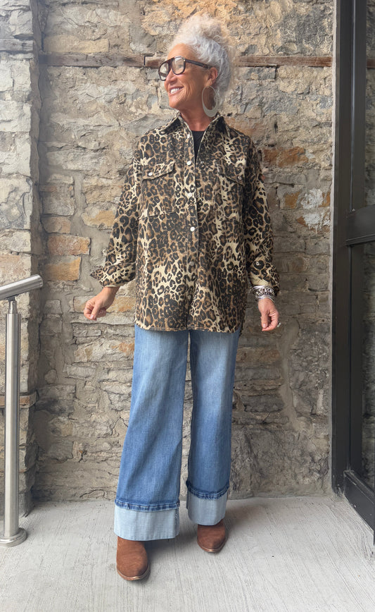 100% Cotton Oversized Animal Print Jacket