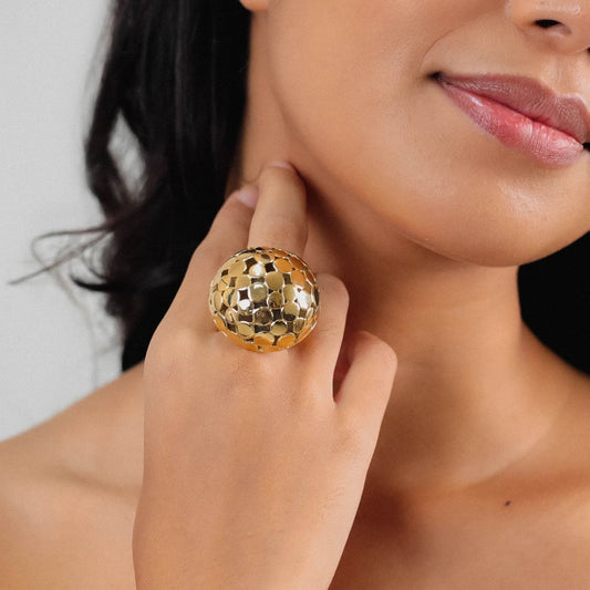 Adjustable Gold Dome Ring